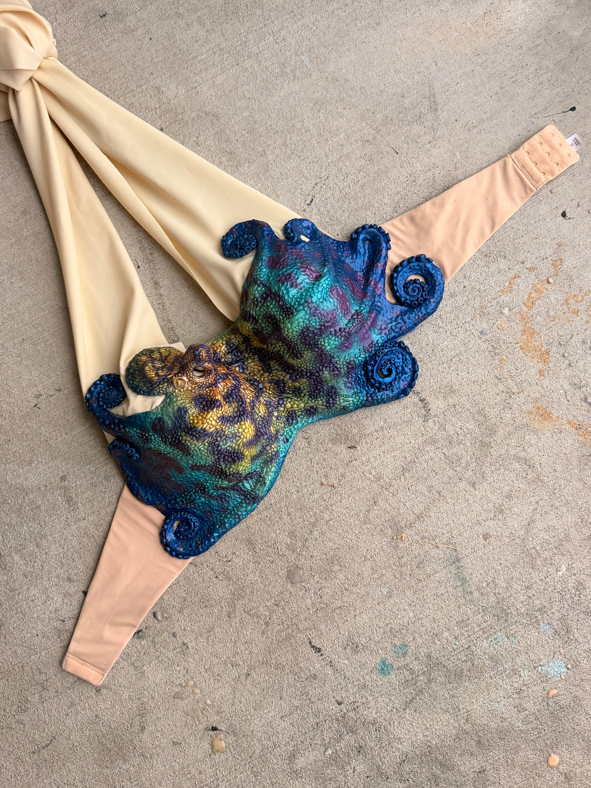 Vibrant Octopus Silicone Mermaid Top – Premade 34C or C cup D-Ring