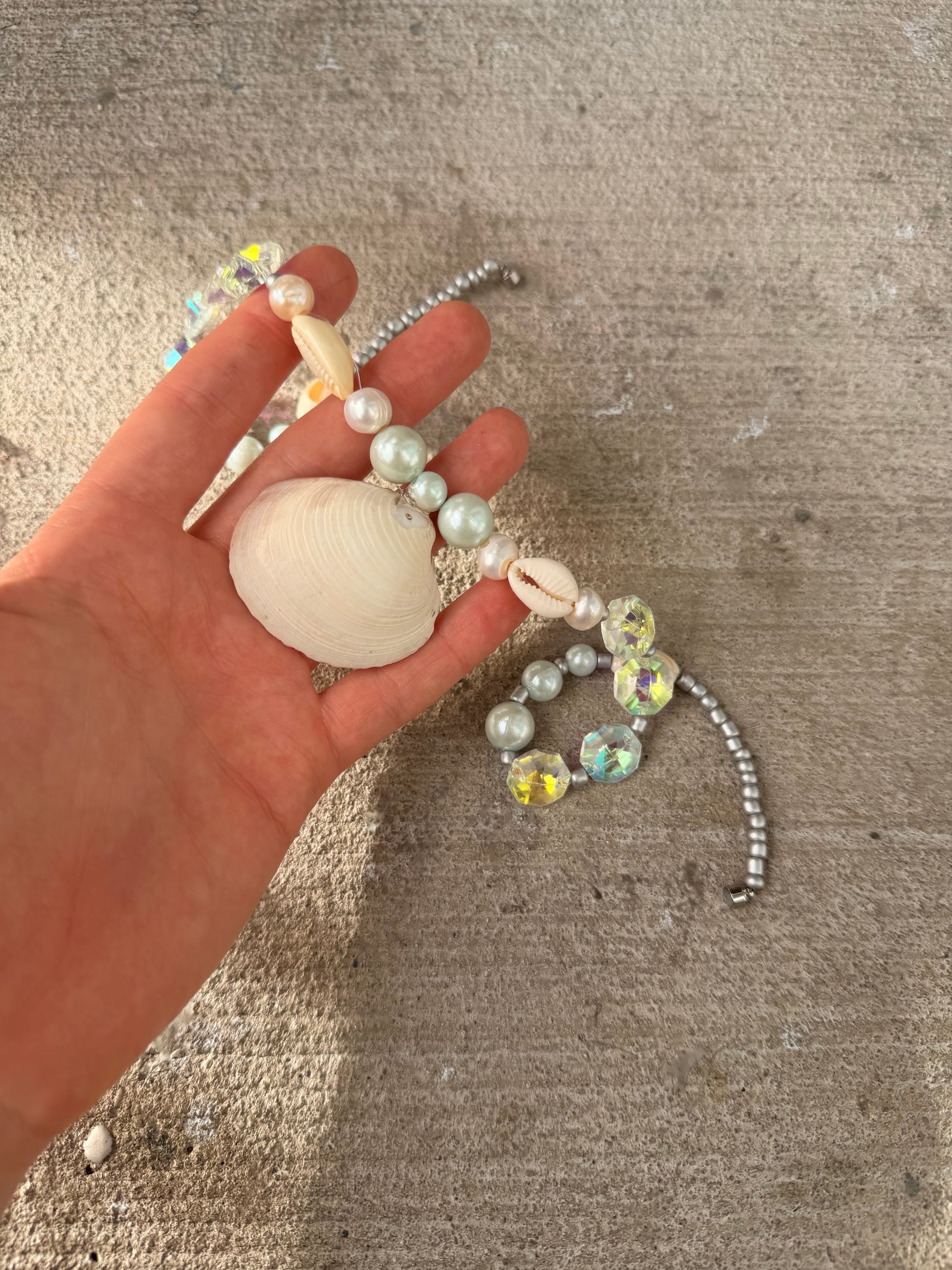 Tidekeeper Shell Necklace – Pearl & Crystal Ocean Adornment