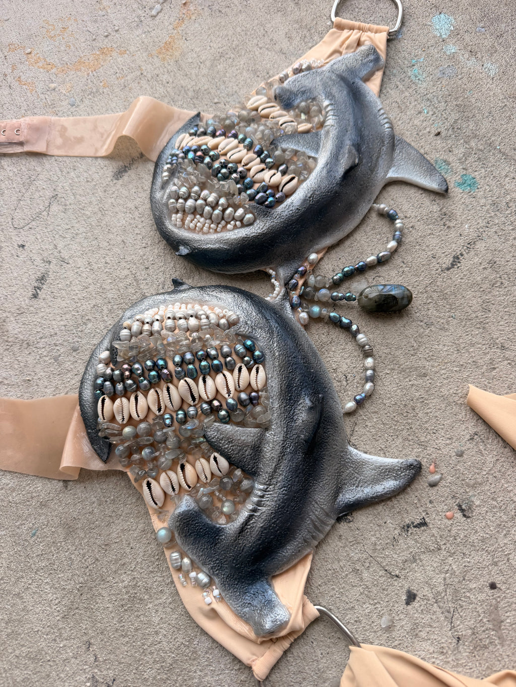 Custom Hammerhead Shark Beaded Mermaid Top | Custom Colors | Made to Order