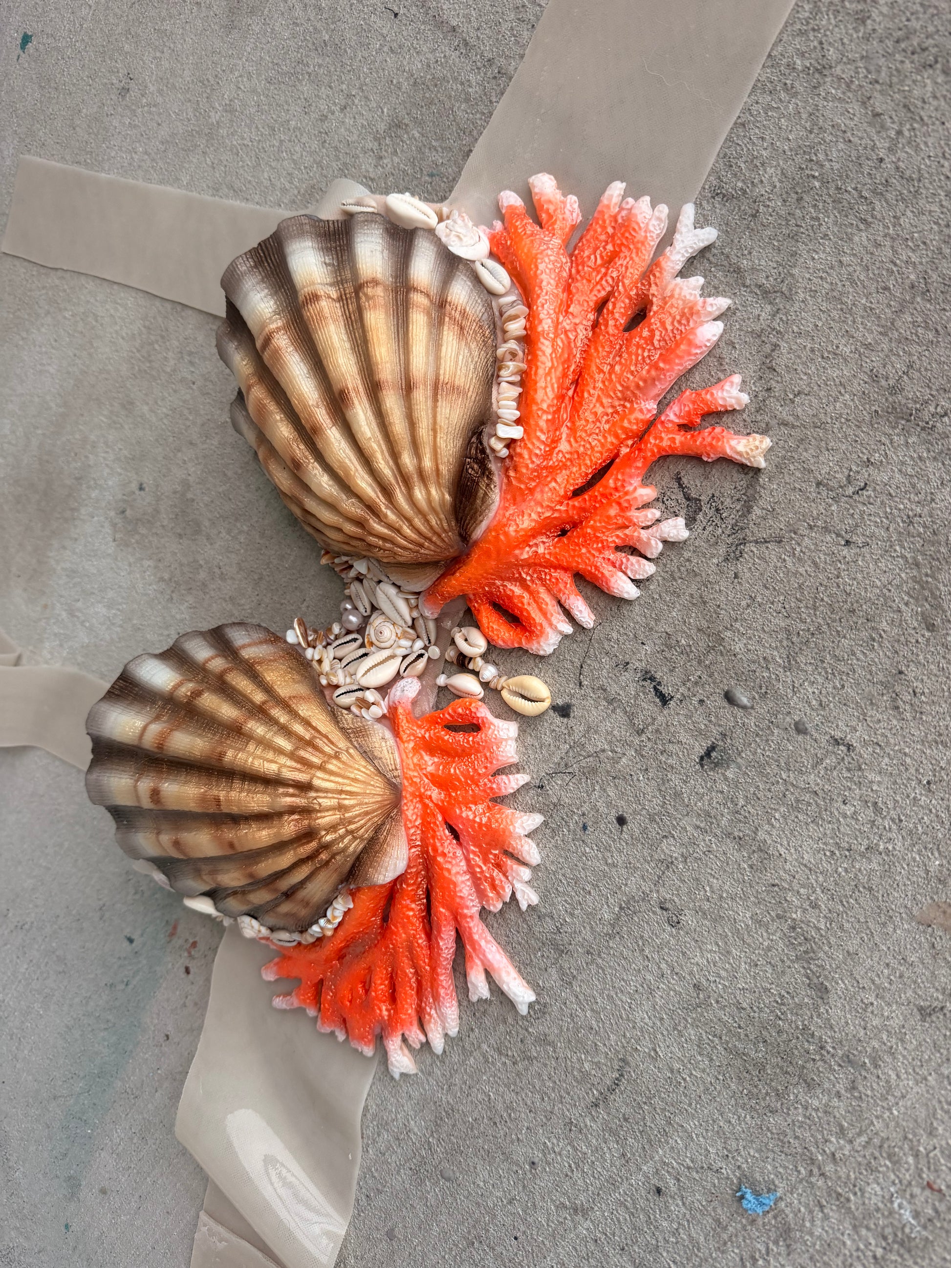 Seashell & Coral Silicone Mermaid Top – C Cup (Premade)