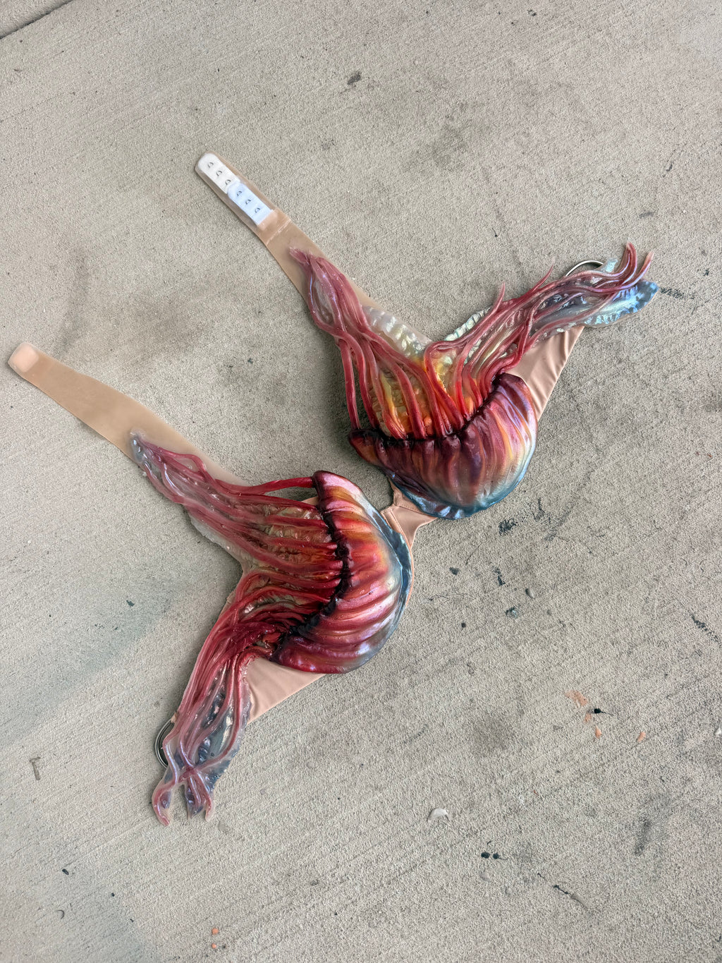 Sunset Jellyfish Silicone Mermaid Top | Premade D Cup