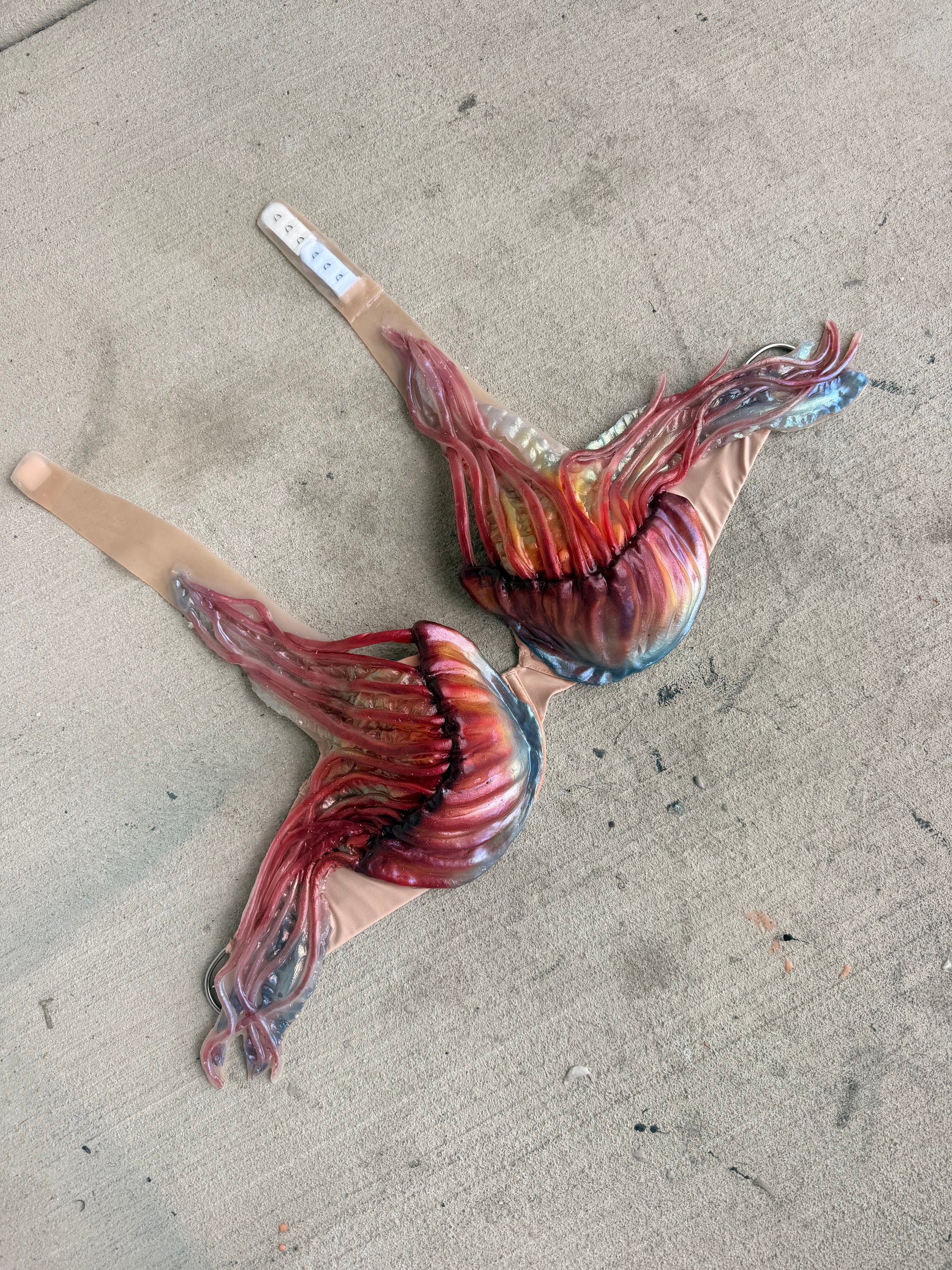 Sunset Jellyfish Silicone Mermaid Top | Premade D Cup