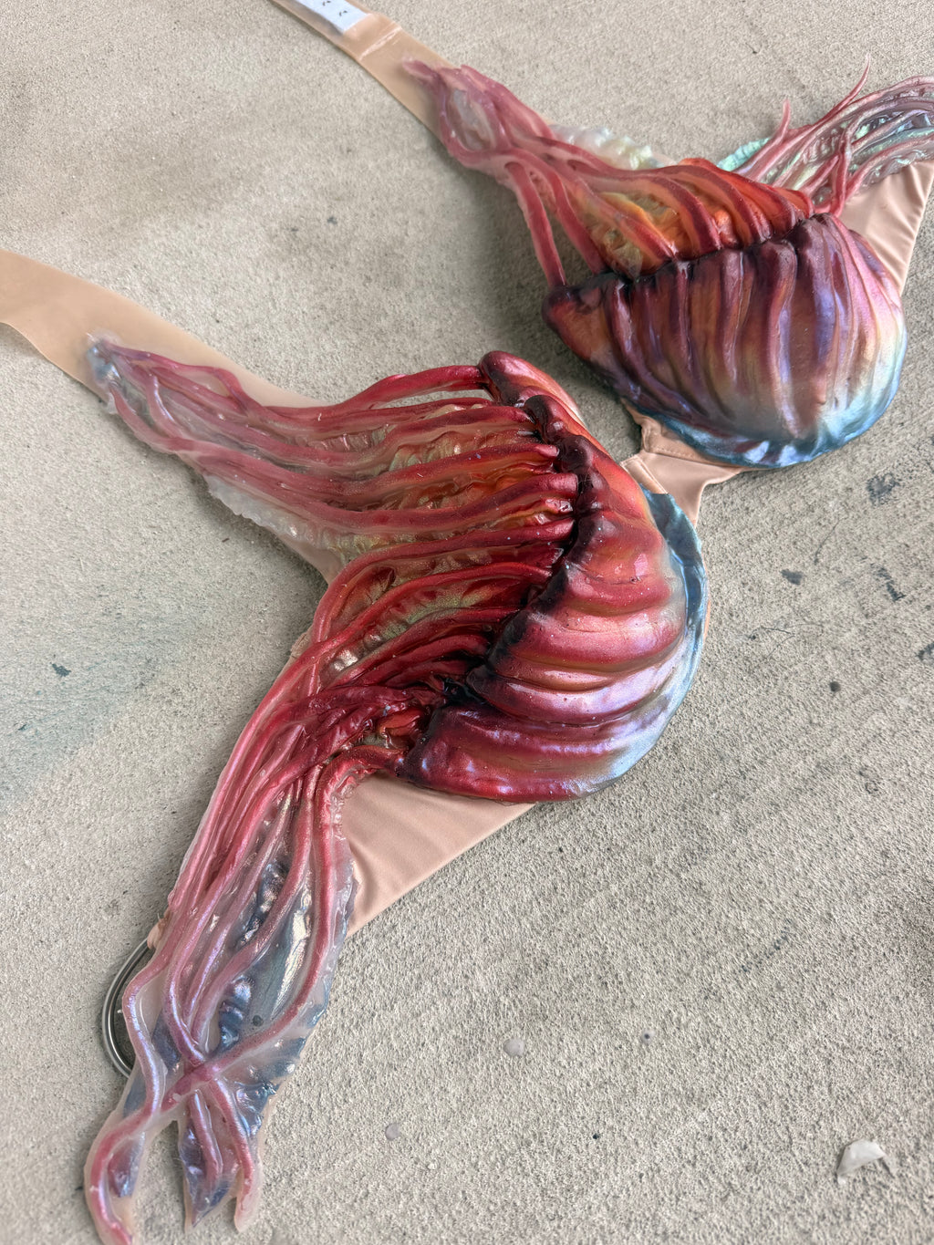 Sunset Jellyfish Silicone Mermaid Top | Premade D Cup
