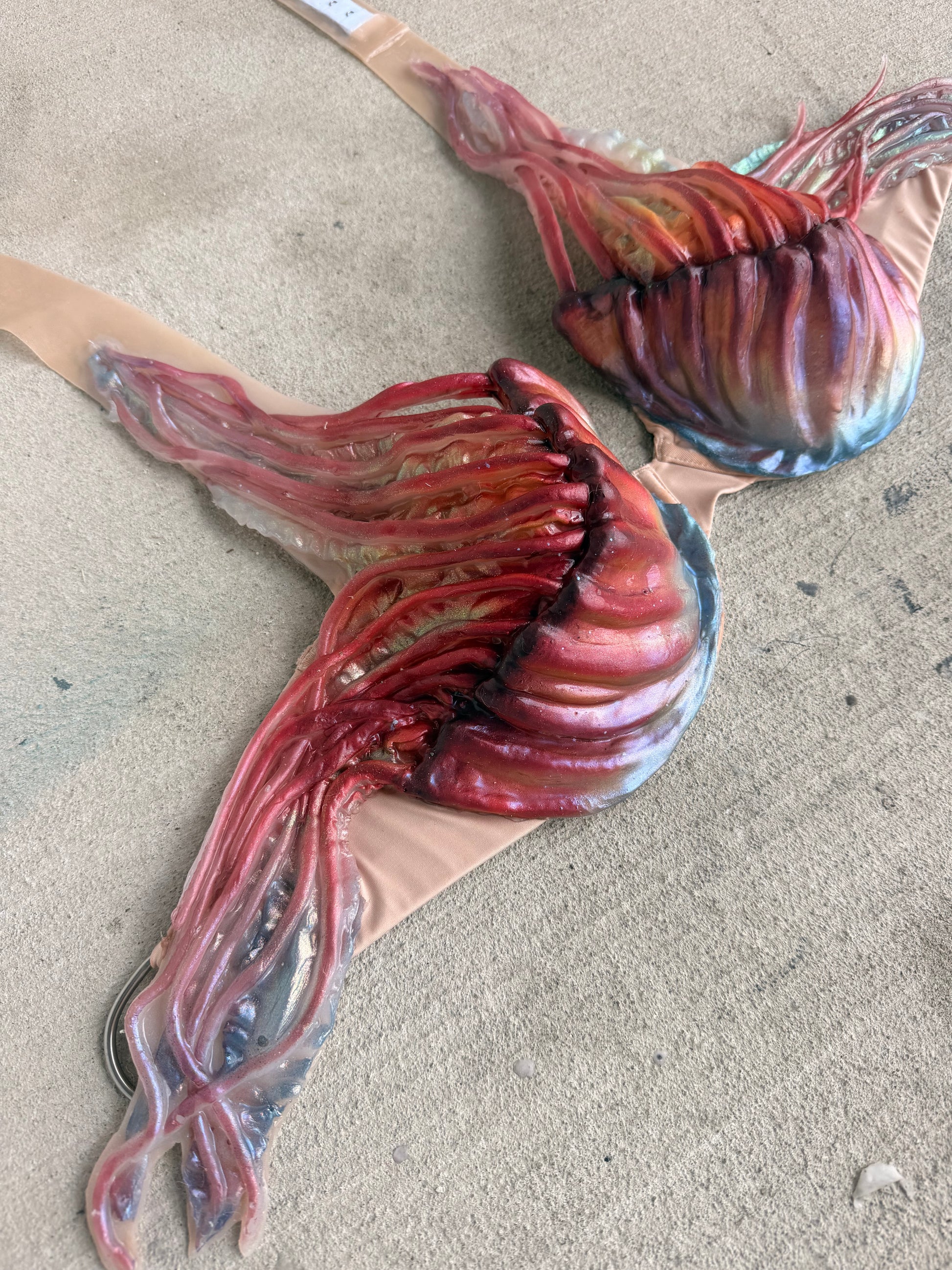 Sunset Jellyfish Silicone Mermaid Top | Premade D Cup