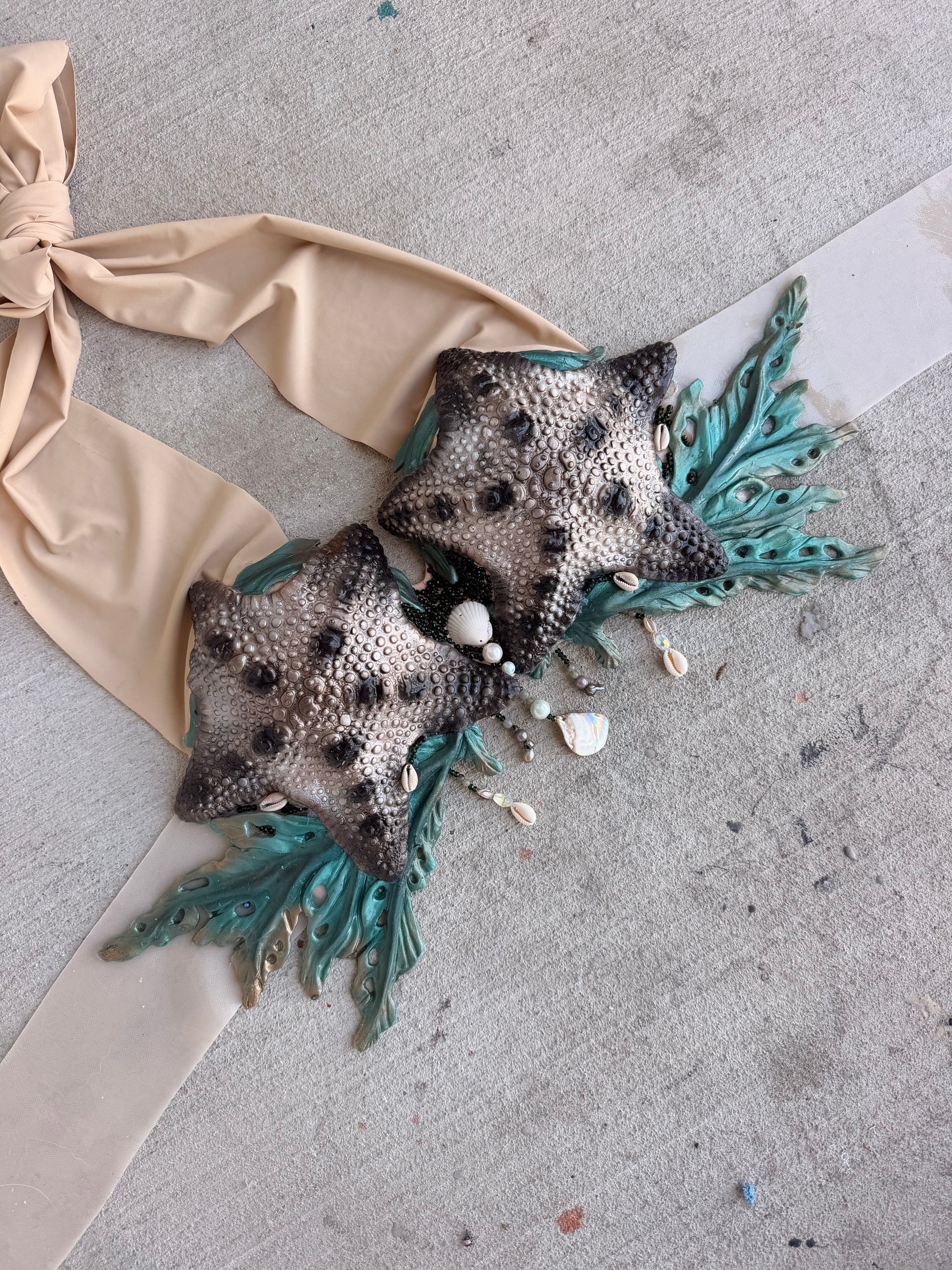 Chocolate Chip Starfish Mermaid Top – D Cup (Premade)