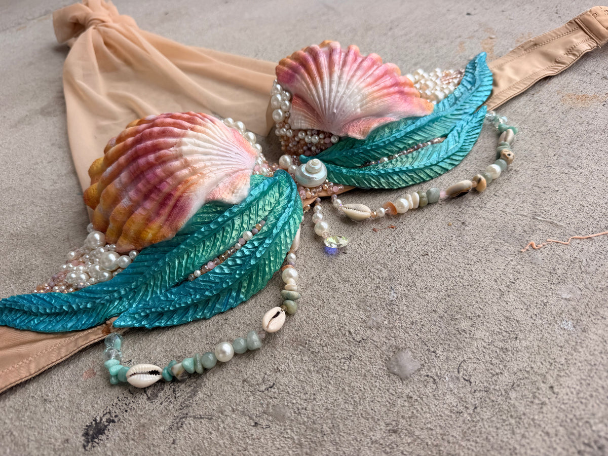 Sunrise Shell Mermaid Top – 34A | Silicone Mermaid Swim Top