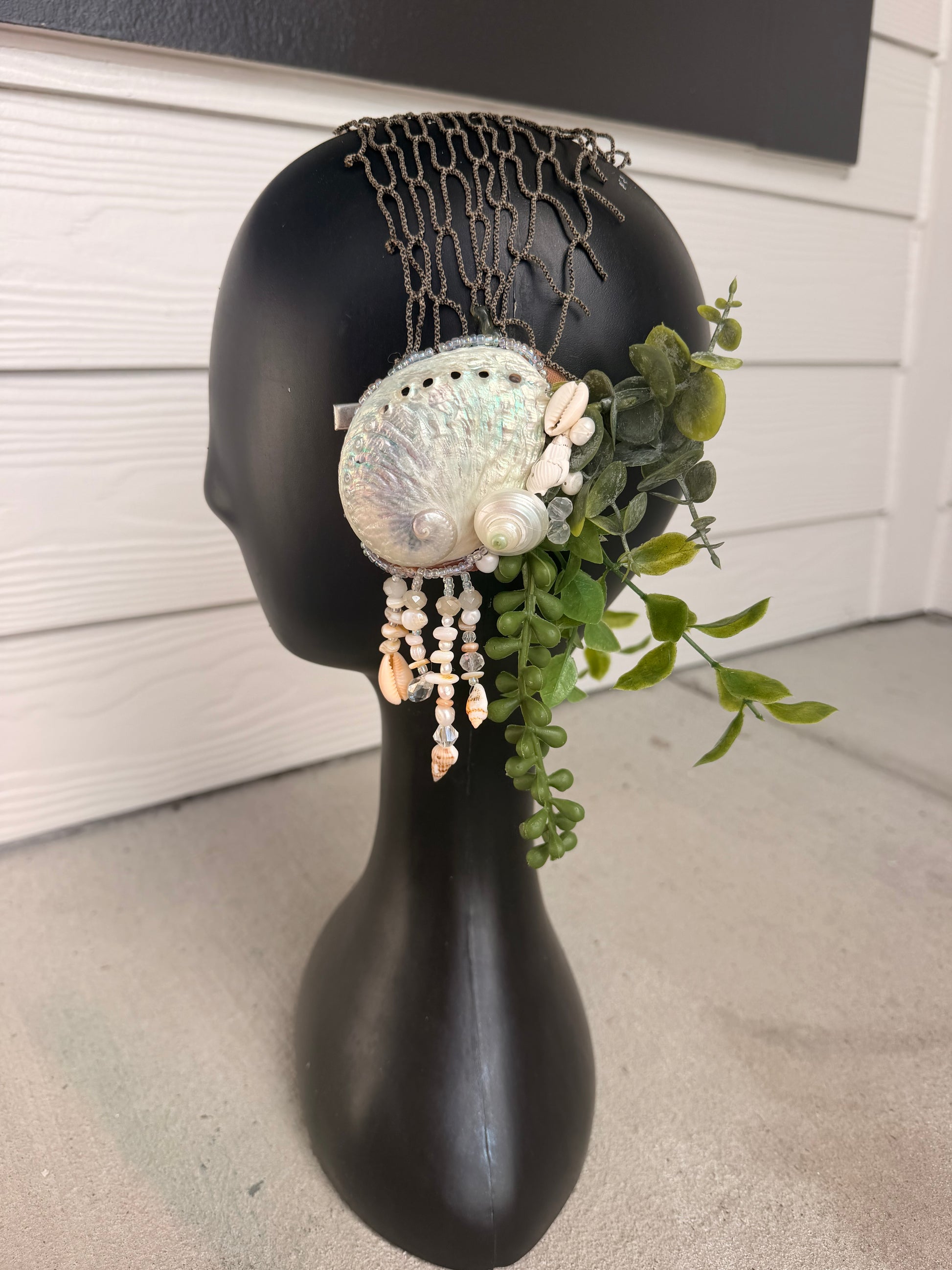 Pearl Abalone Shell Fishnett Headdress