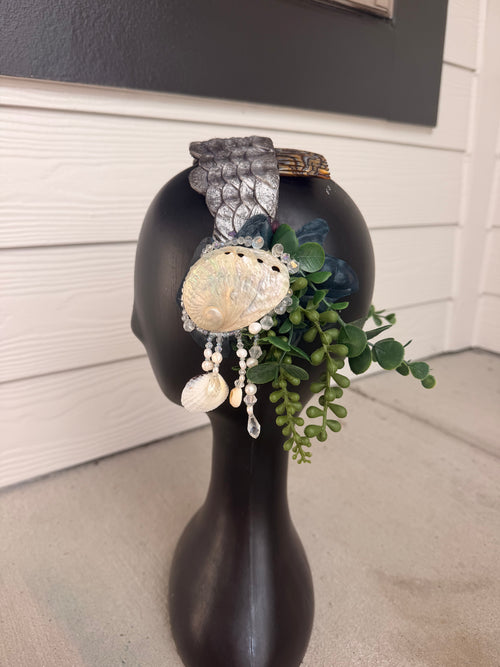 Abalone shell with Silver Scale band Headdress