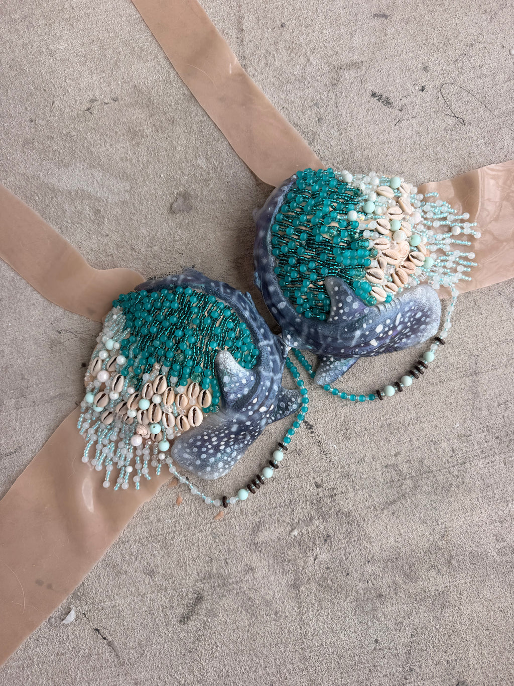 Whale shark Teal Glowing Top - D cup pre made