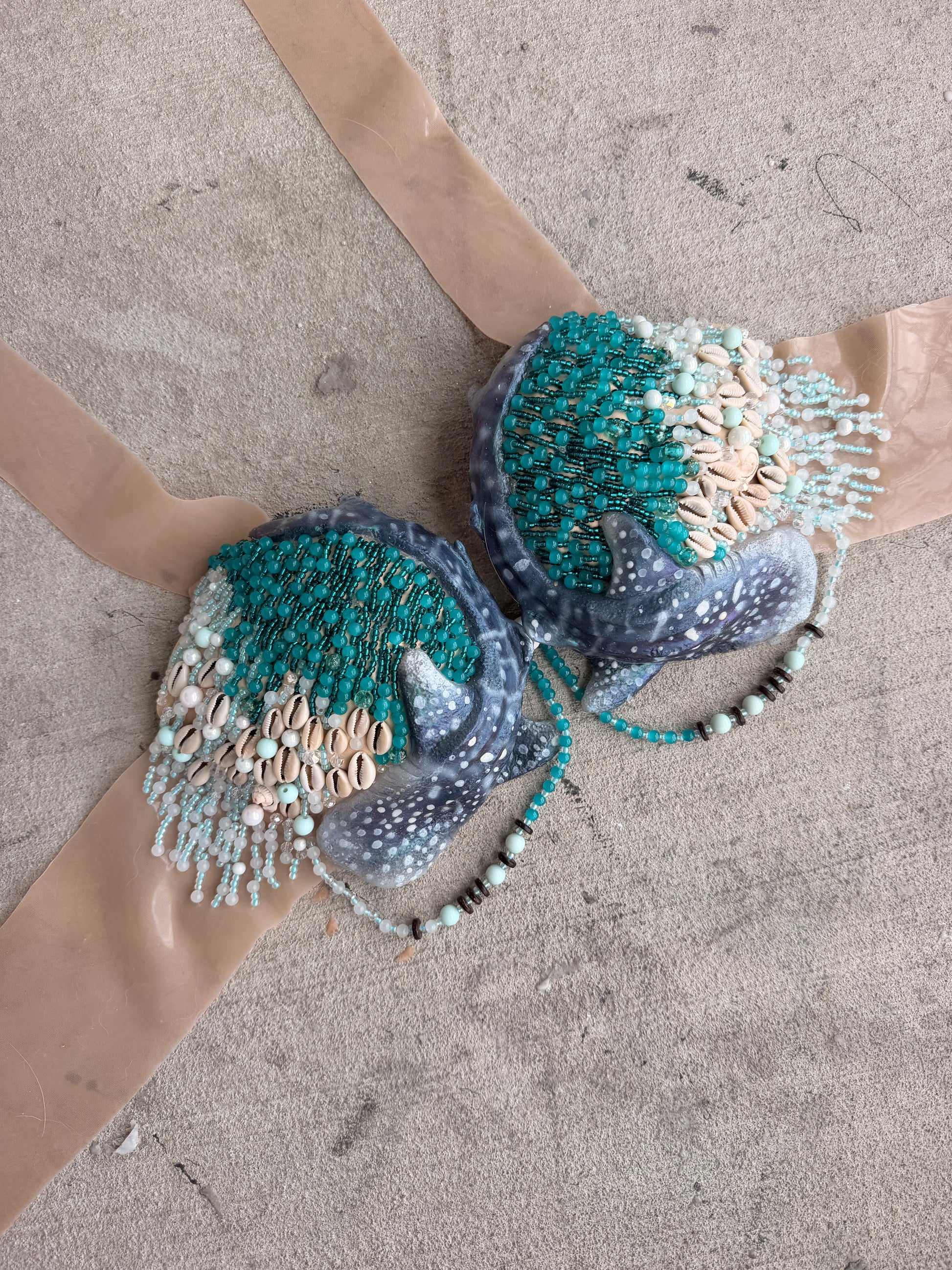 Whale shark Teal Glowing Top - D cup pre made