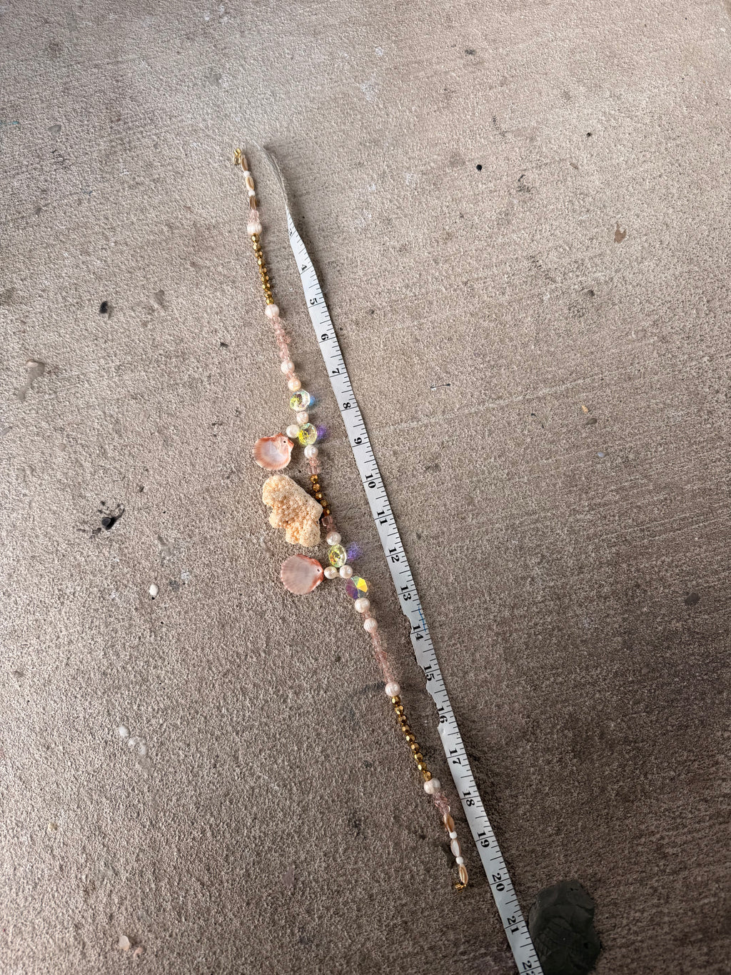 Blush Reef Coral Necklace – Natural Coral, Pearl & Seashell Adornment