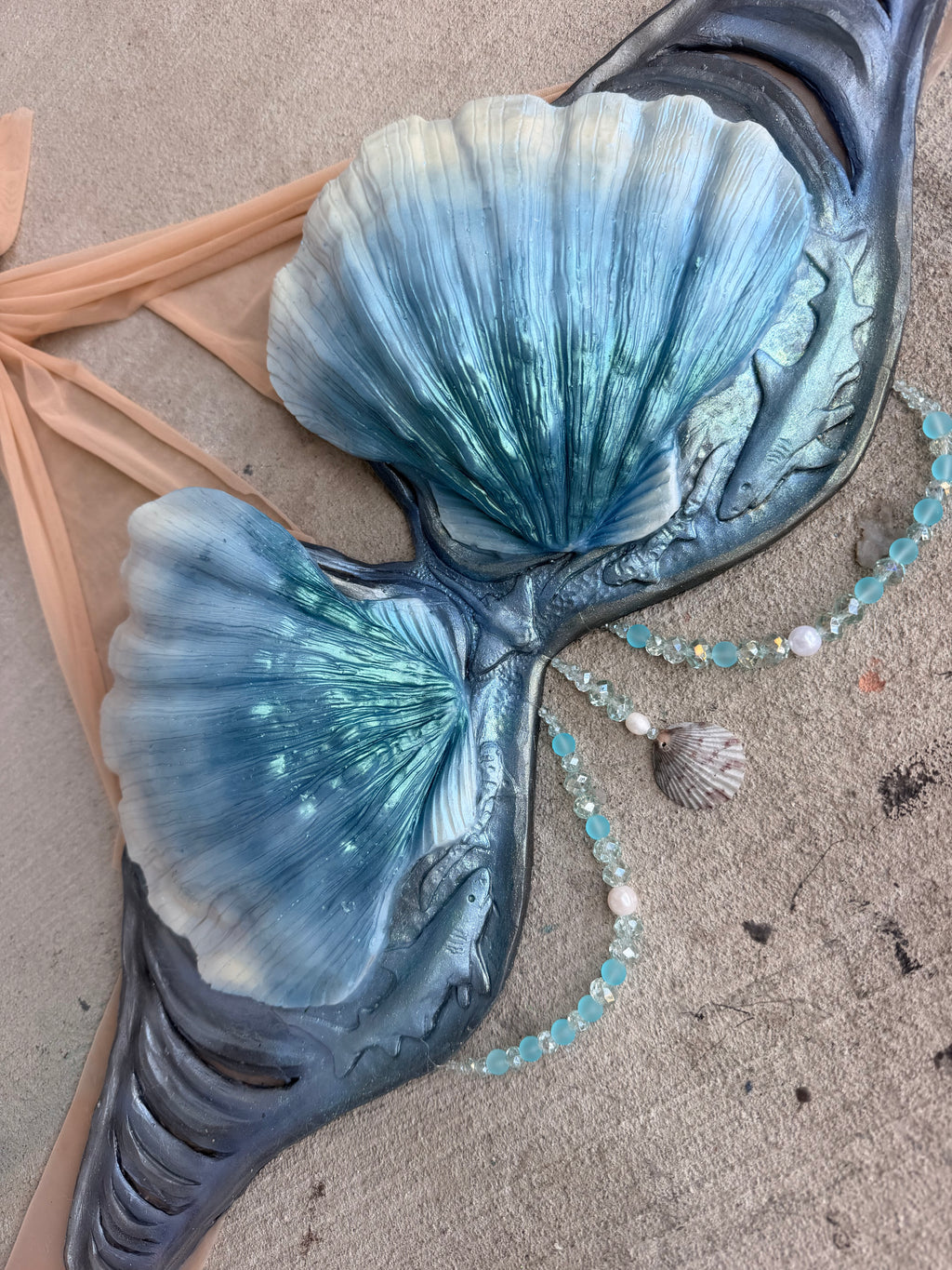 Silver Tide Shell Mermaid Top – DD Cup (Premade)