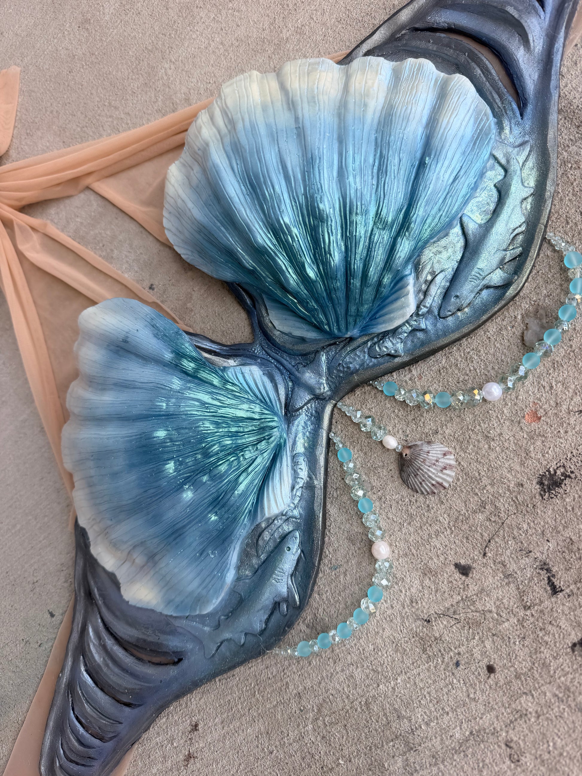 Silver Tide Shell Mermaid Top – DD Cup (Premade)