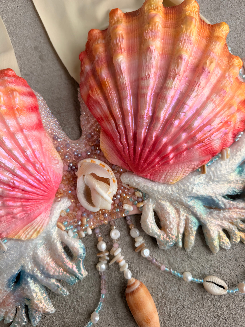 Custom Hammerhead Shark Beaded Mermaid Top | Custom Colors | Made to Order