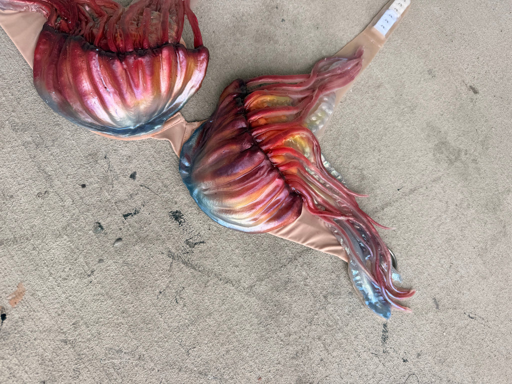 Sunset Jellyfish Silicone Mermaid Top | Premade D Cup