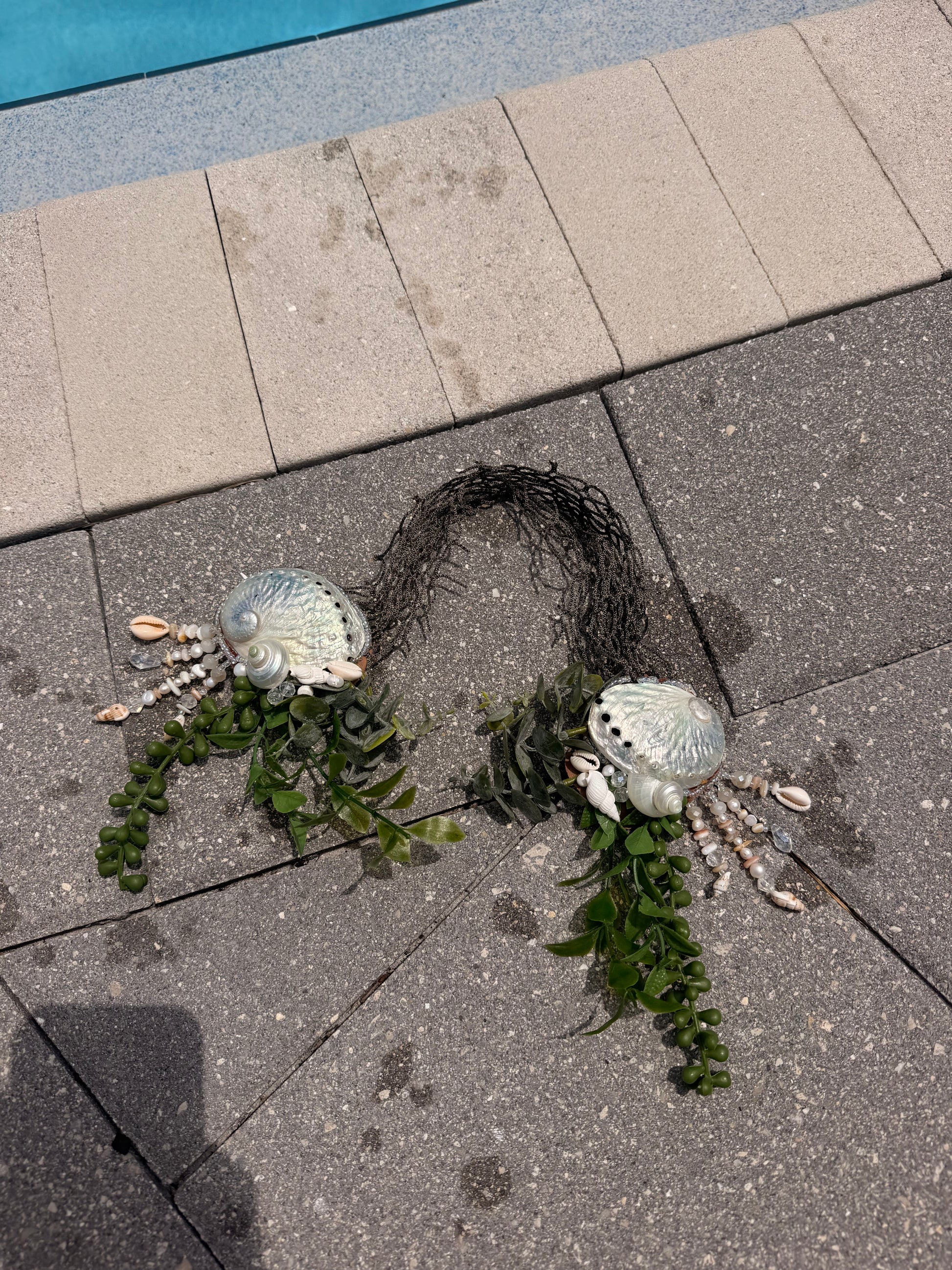 Pearl Abalone Shell Fishnett Headdress