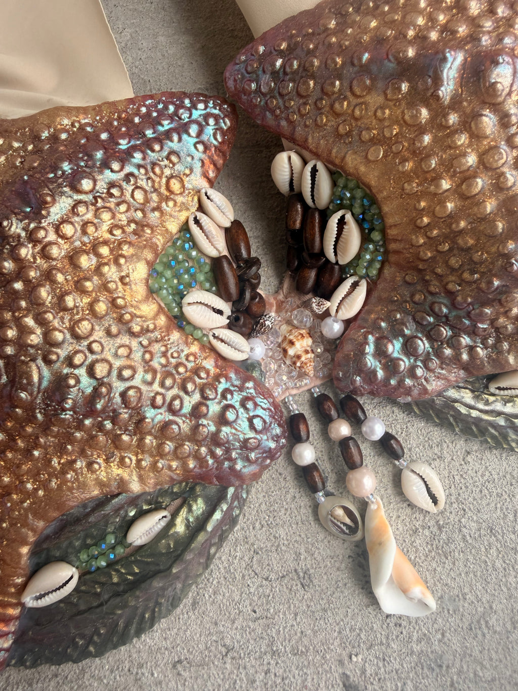 Shipwreck Starfish Mermaid Top – C Cup Premade D-ring band
