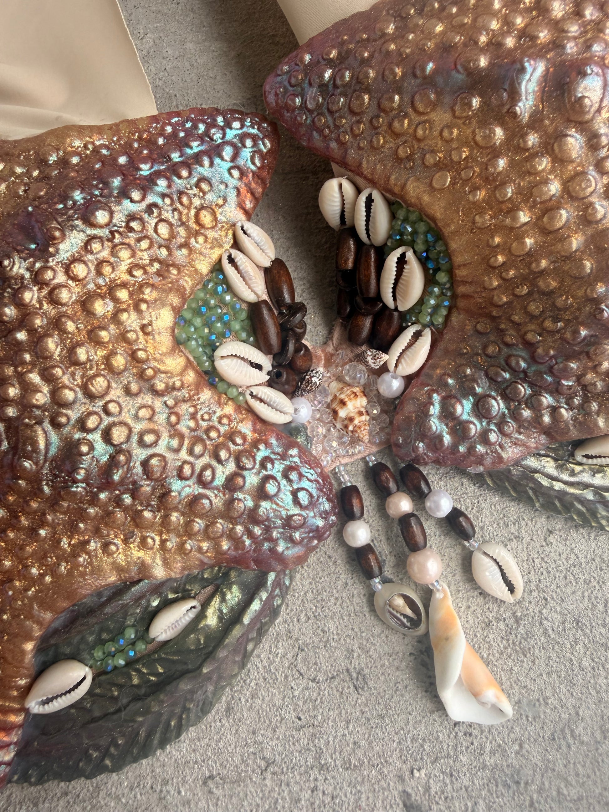 Shipwreck Starfish Mermaid Top – C Cup Premade D-ring band