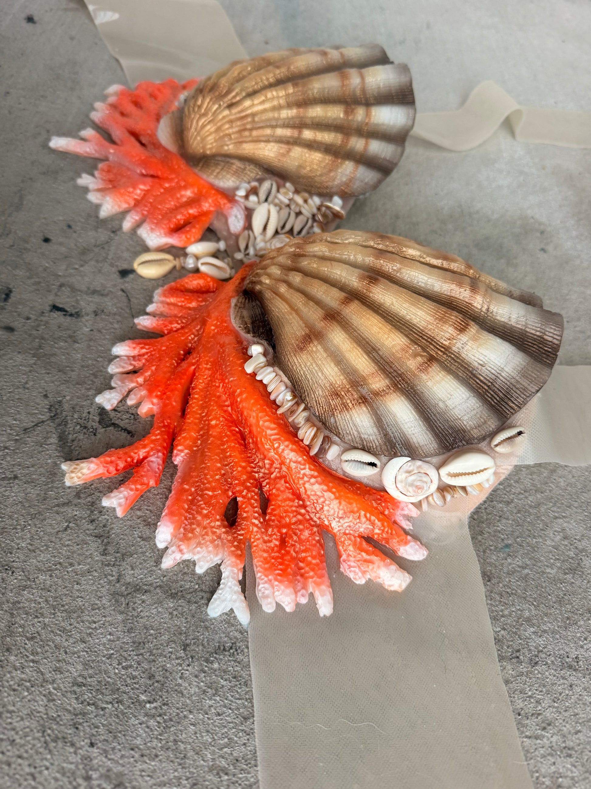 Seashell & Coral Silicone Mermaid Top – C Cup (Premade)