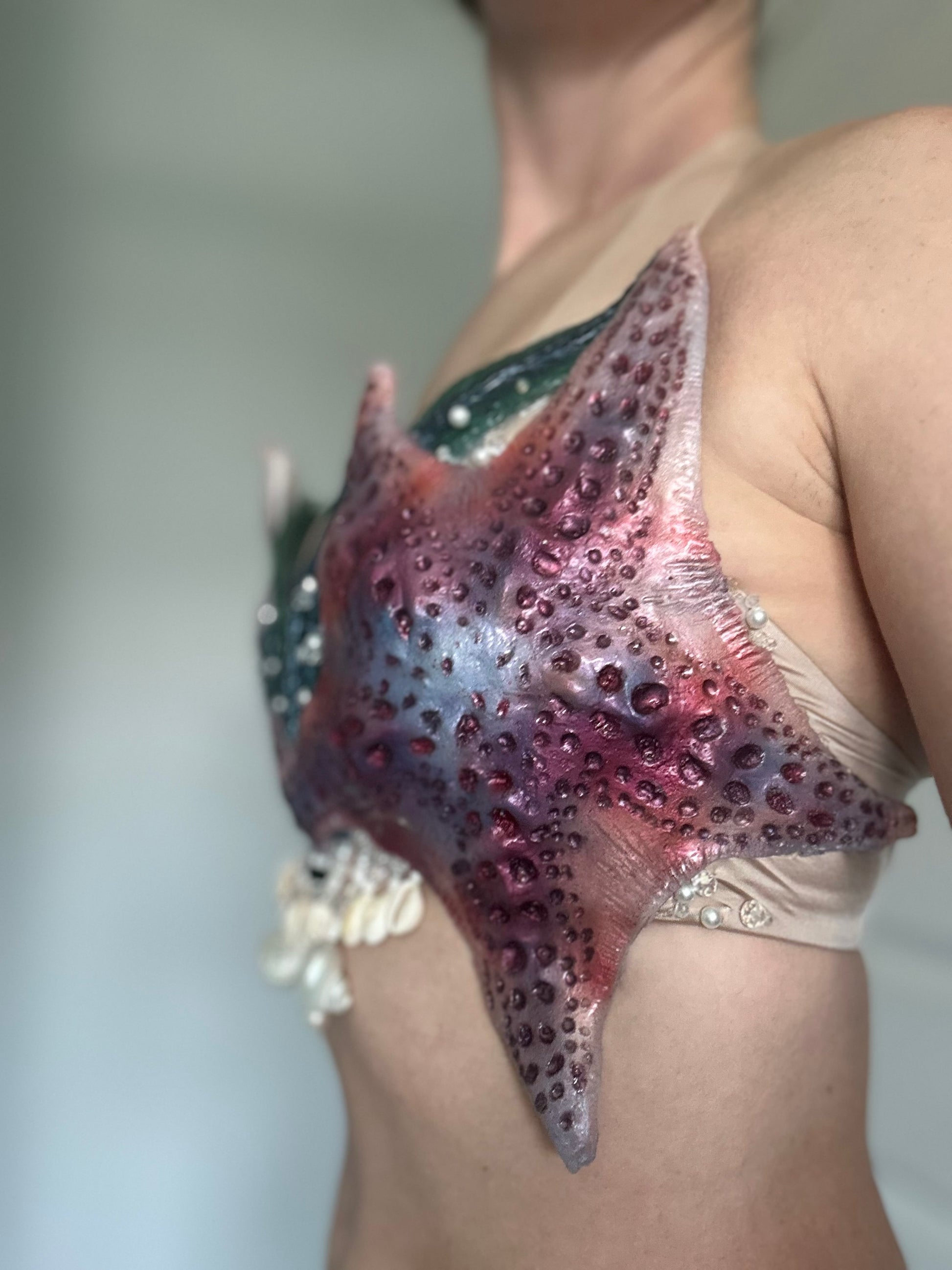 Custom Starfish Mermaid Top – Handcrafted with Dragon Skin Silicone | A–DD Sizes