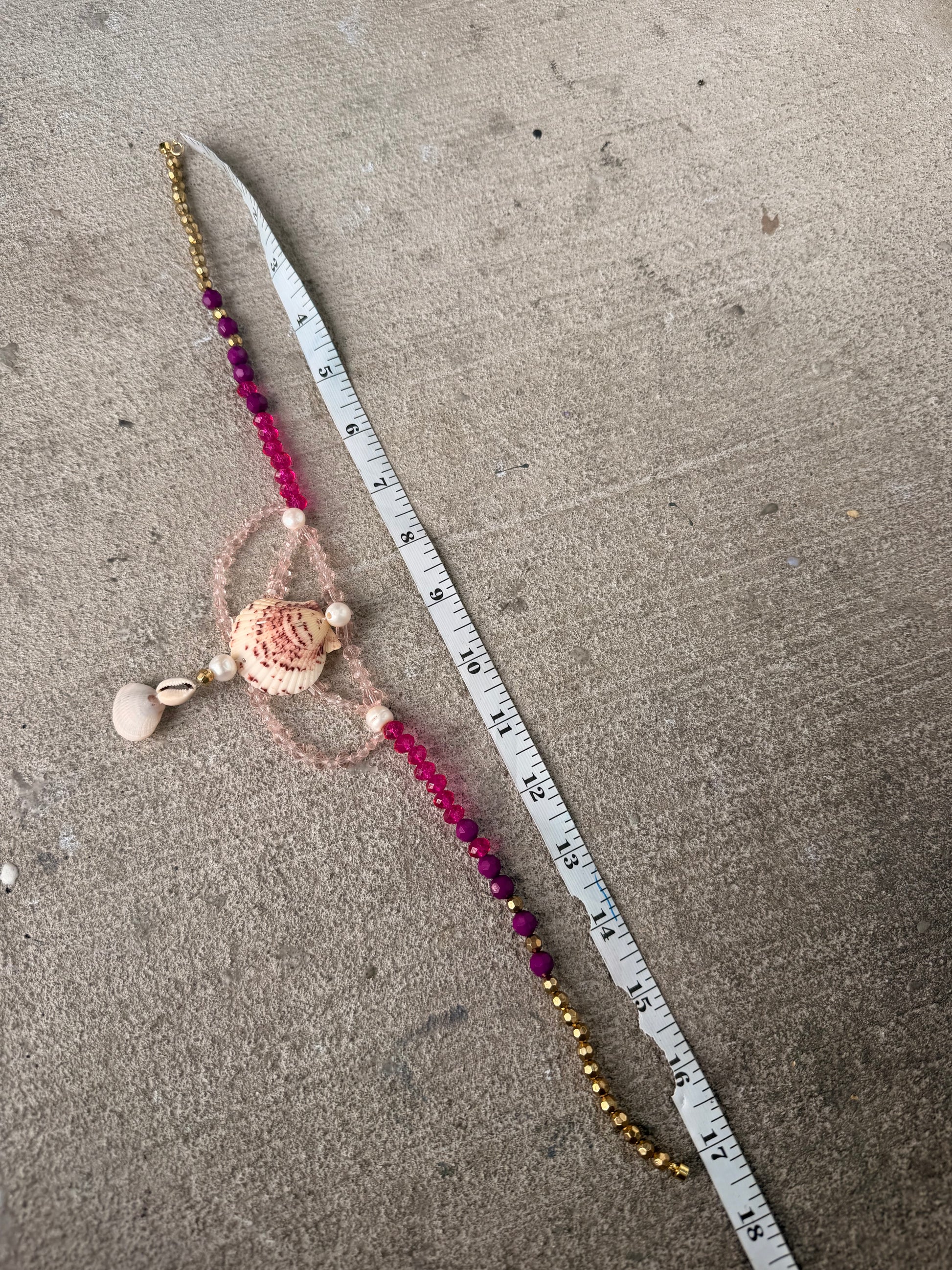 Rosetide Shell Necklace – Crystal Drop Ocean Adornment