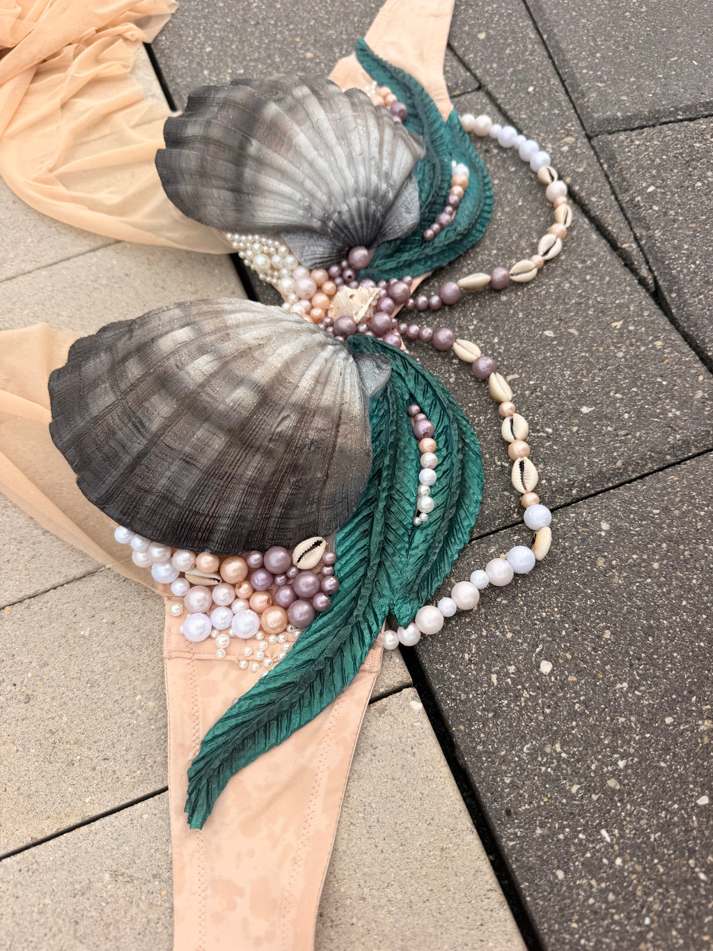 Black Siren Pearl Shell Mermaid Top