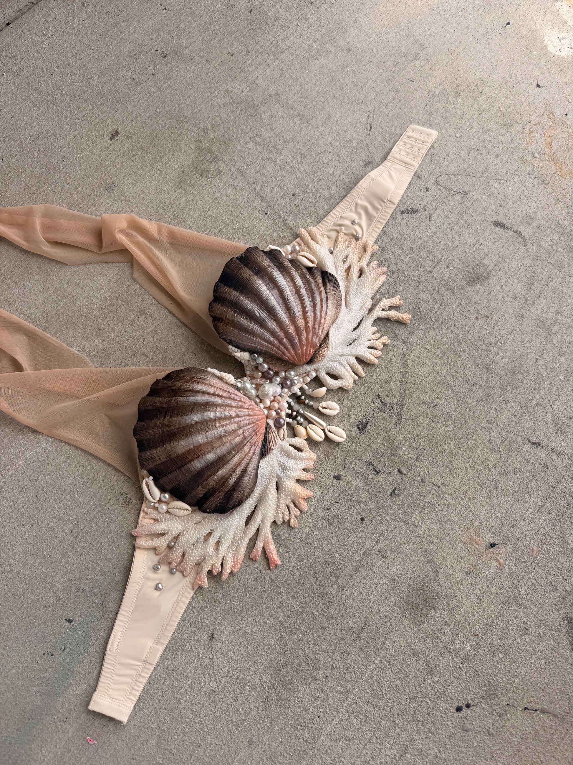 Pearl Dream Shell Top – Premade 34C or Can be D-ring for band