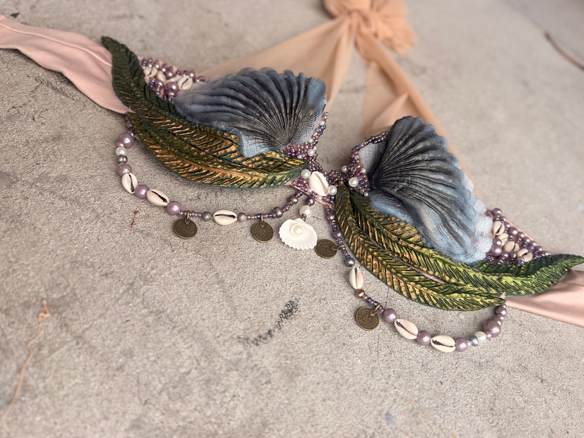 Dark Siren Shell Silicone Mermaid Top – Premade 34A or D-ring A cup