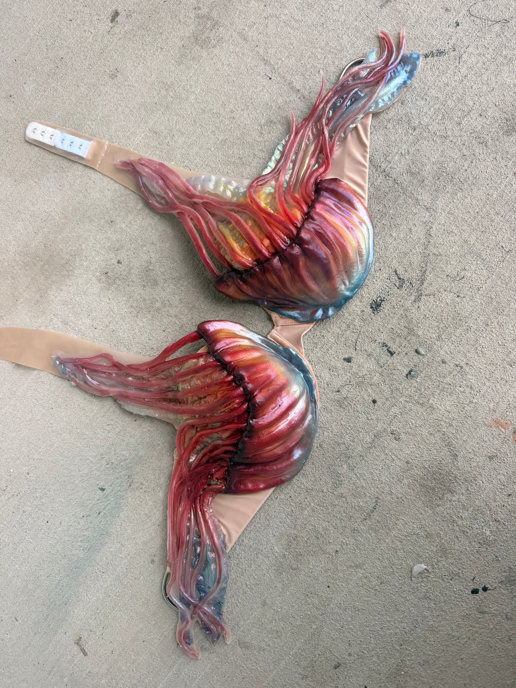Sunset Jellyfish Silicone Mermaid Top | Premade D Cup