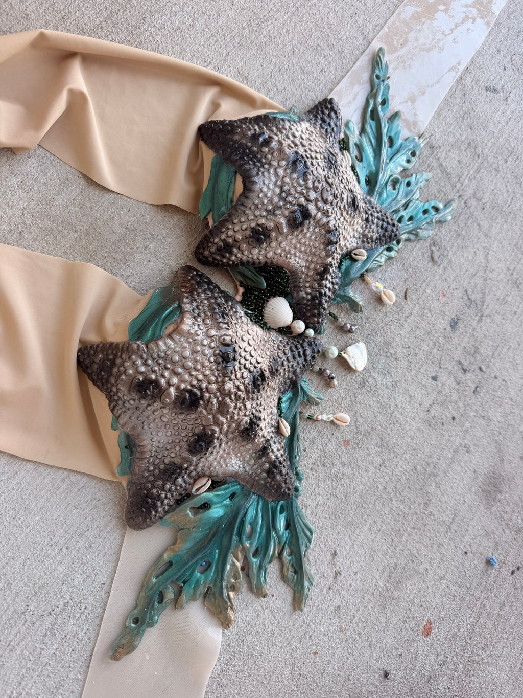 Chocolate Chip Starfish Mermaid Top – D Cup (Premade)