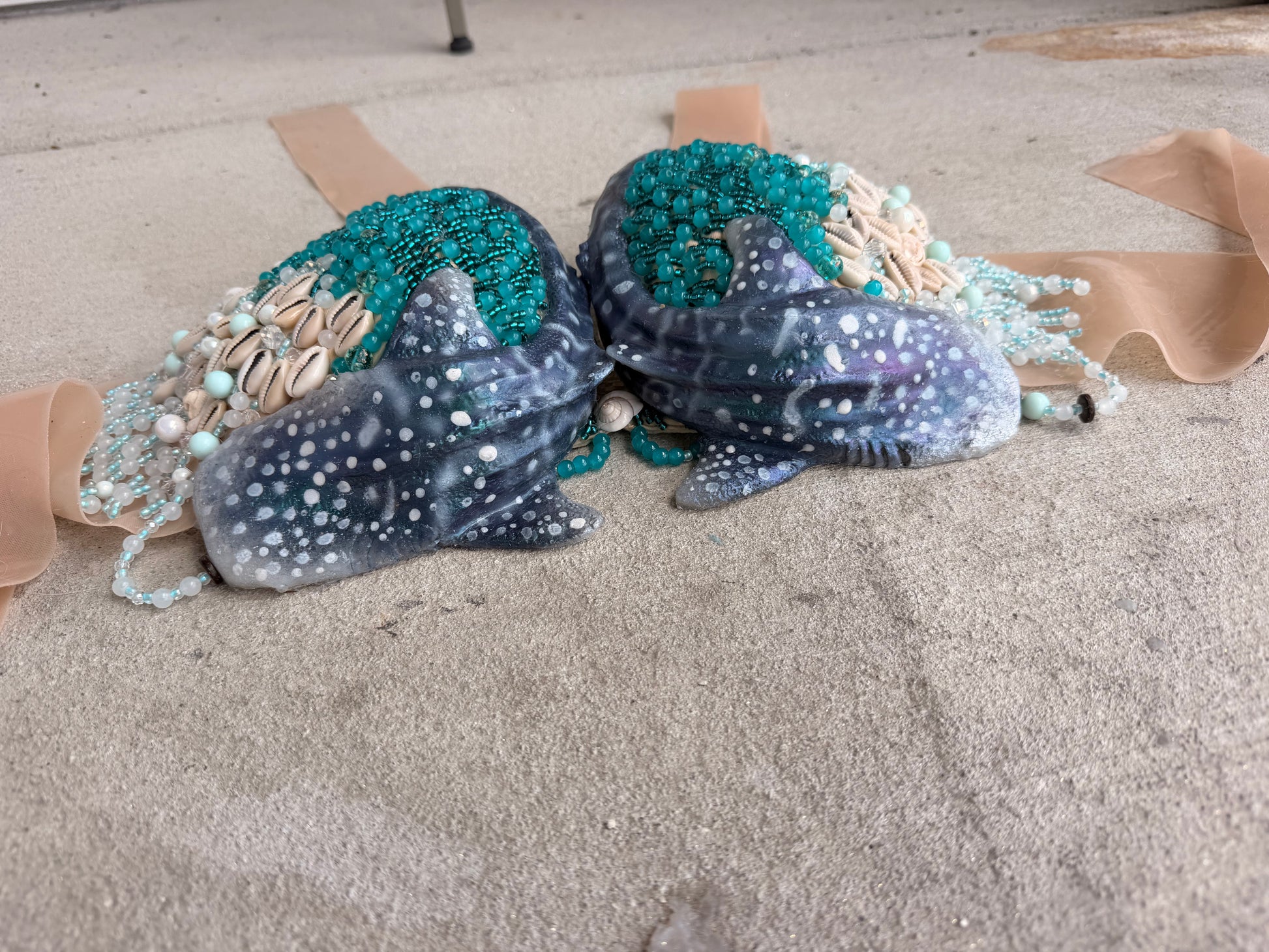 Whale shark Teal Glowing Top - D cup pre made