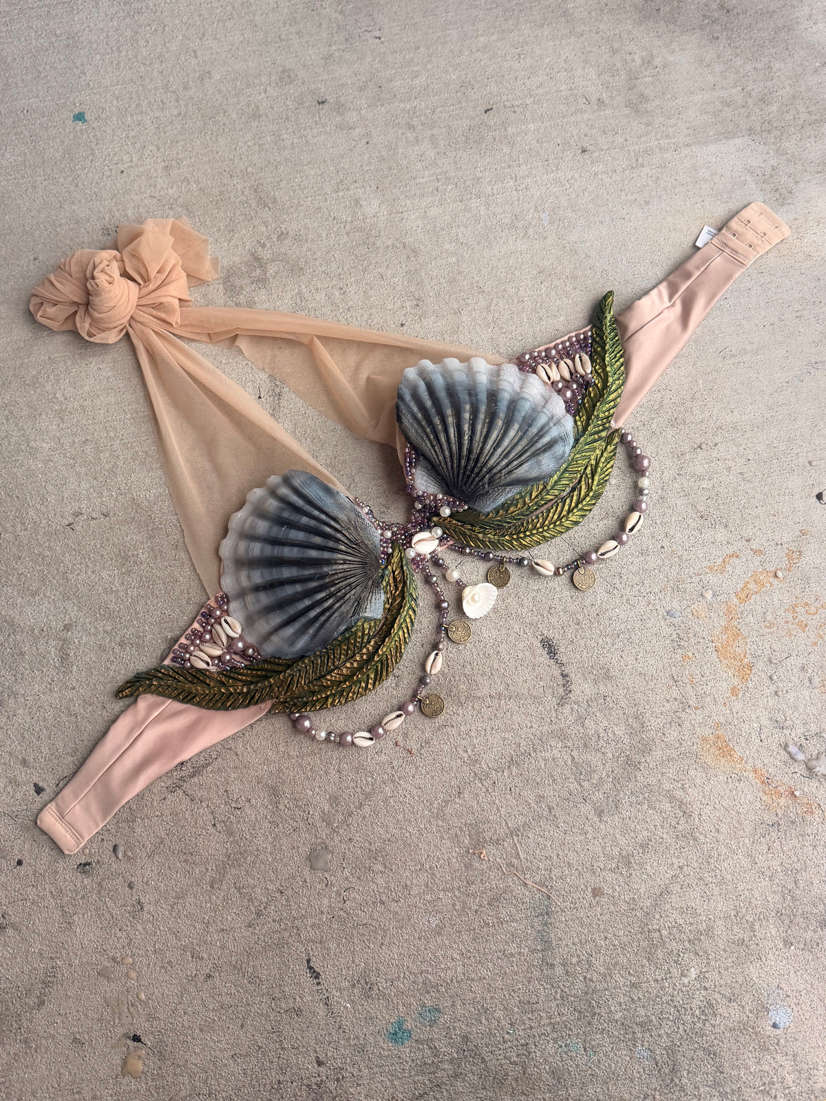 Dark Siren Shell Silicone Mermaid Top – Premade 34A or D-ring A cup