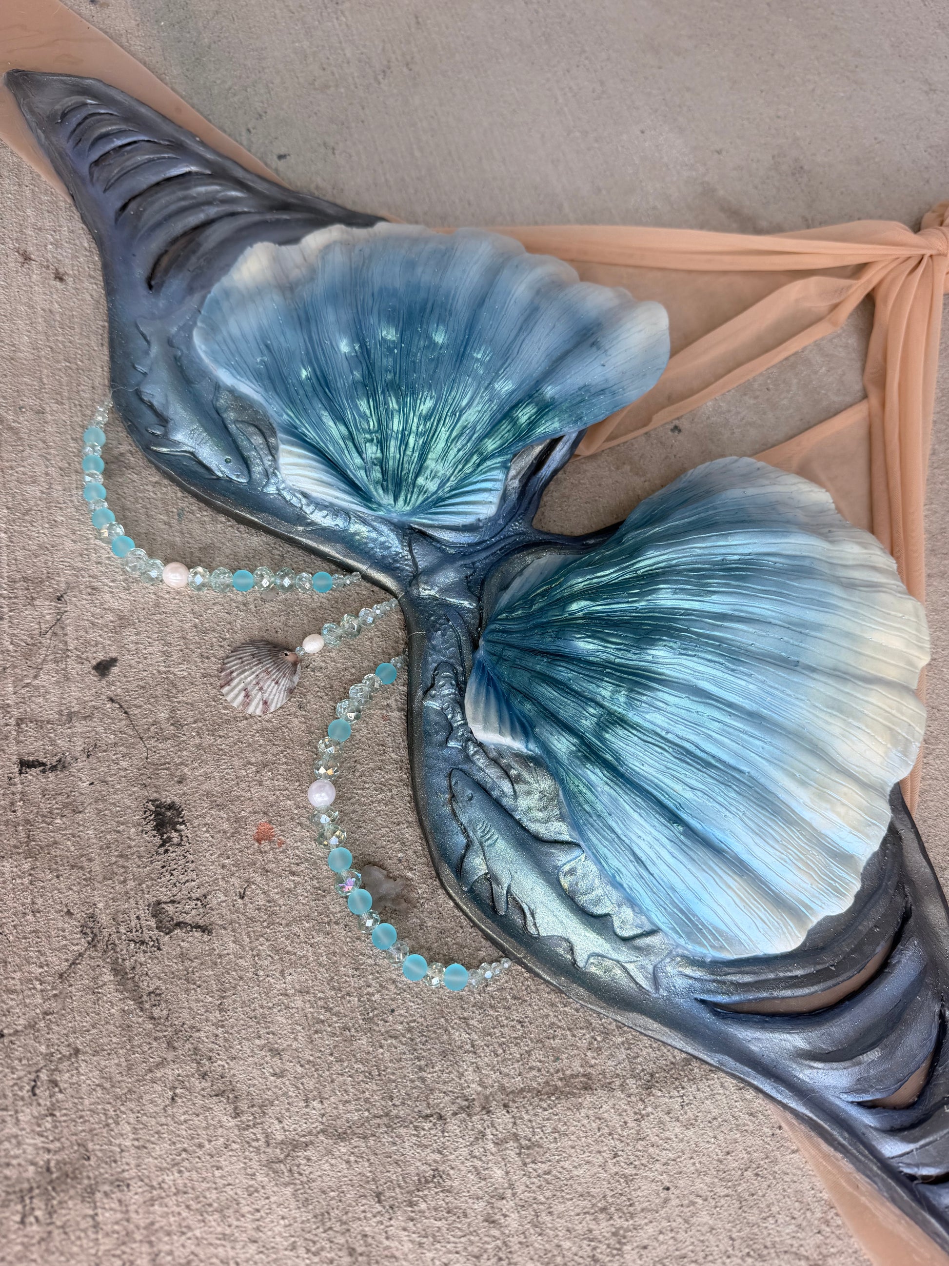 Silver Tide Shell Mermaid Top – DD Cup (Premade)