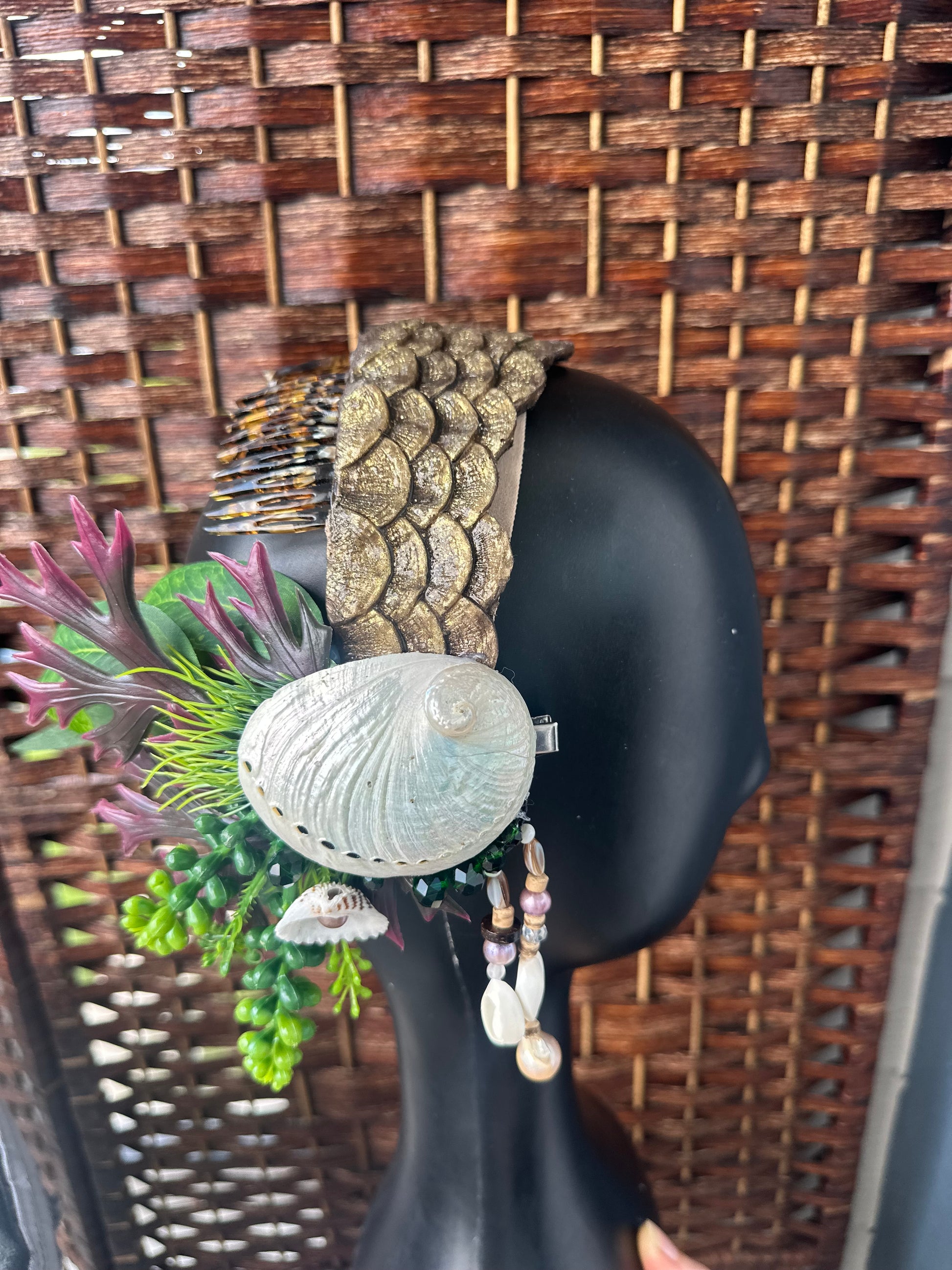 Opal & Dark Gold Mermaid Headdresses – Pre-Made (Ready to Ship)