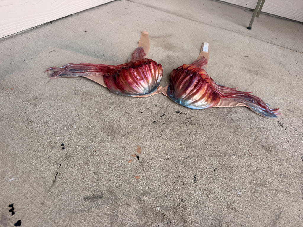 Sunset Jellyfish Silicone Mermaid Top | Premade D Cup