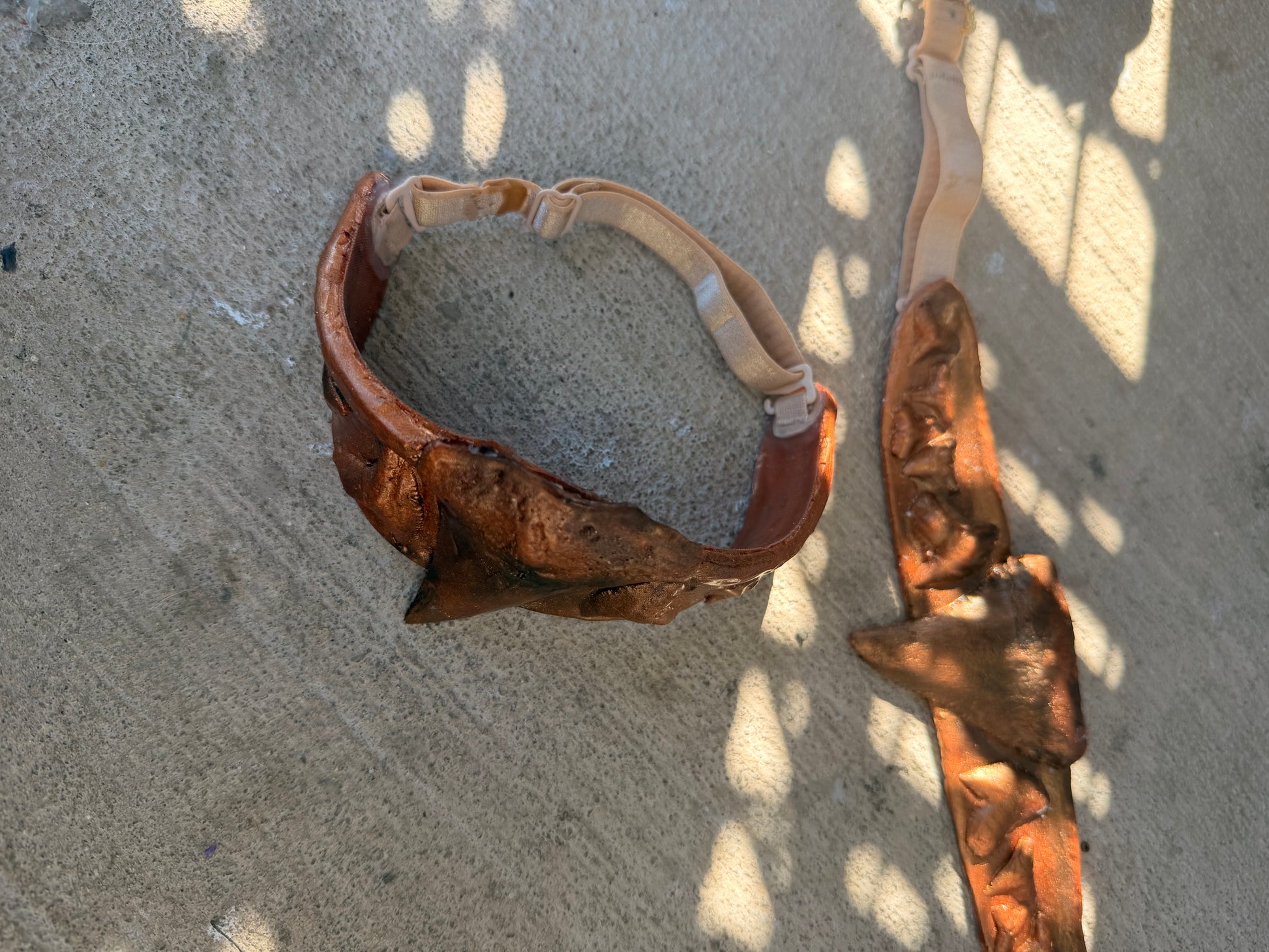 Pre-Made Bronze Shark-Toothed Upper Arm Bands (Set of Two)