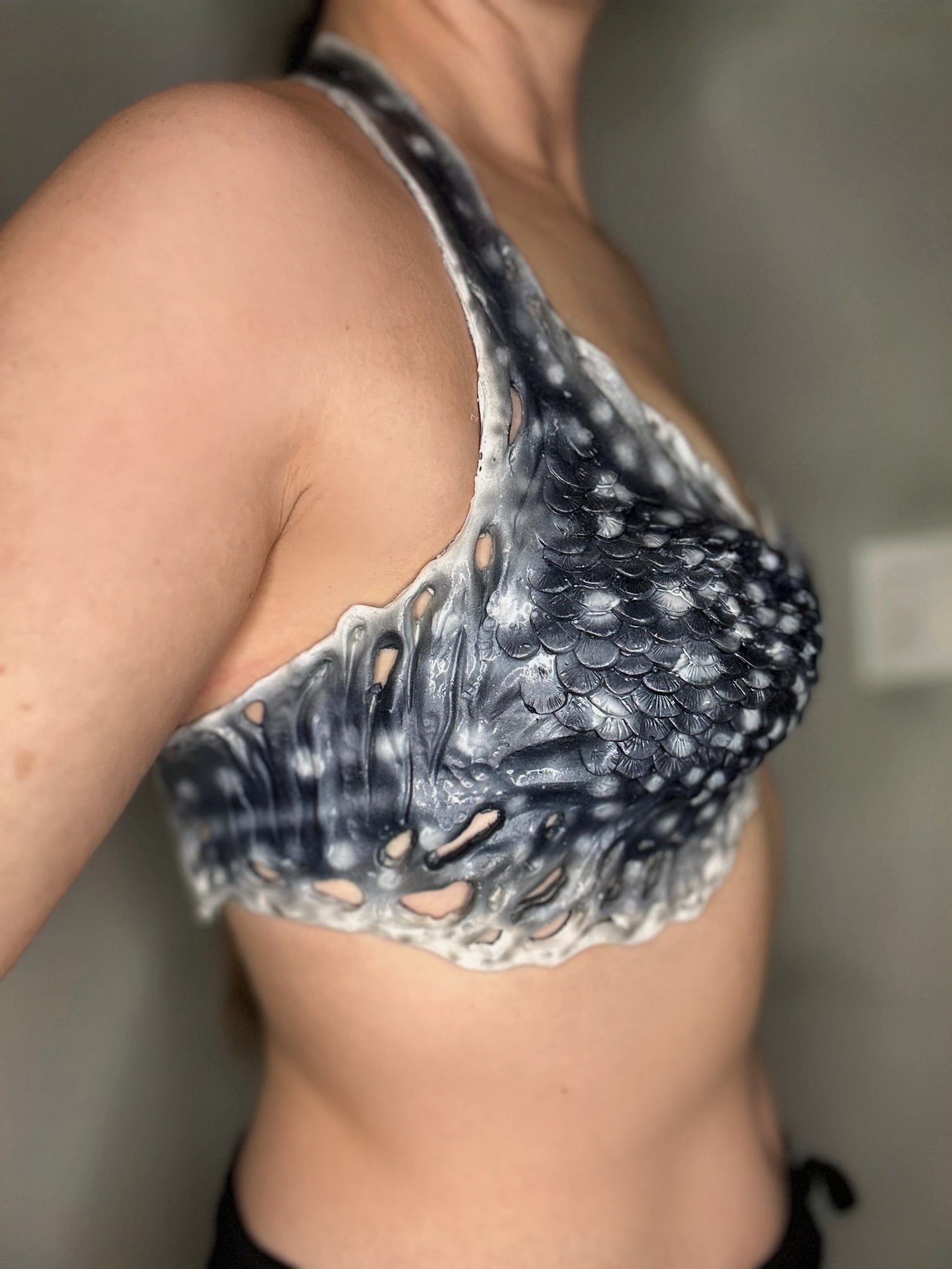 H2O-Inspired Mermaid Bra Top – Handcrafted Ocean Fantasy Costume Piece Top Slots B/C/D