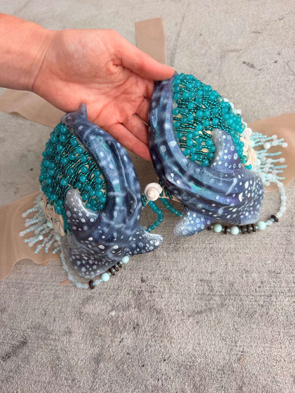 Whale shark Teal Glowing Top - D cup pre made