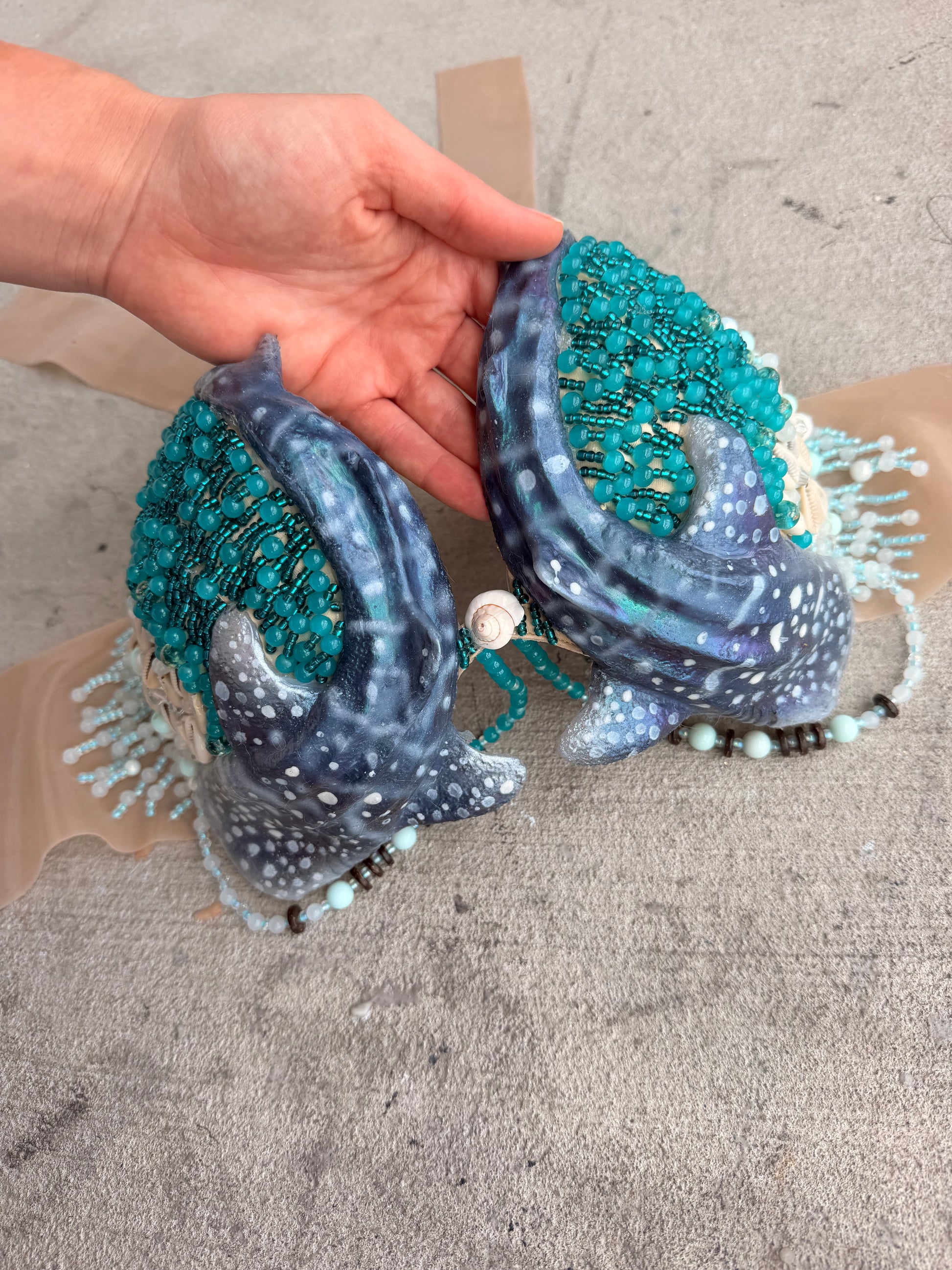 Whale shark Teal Glowing Top - D cup pre made