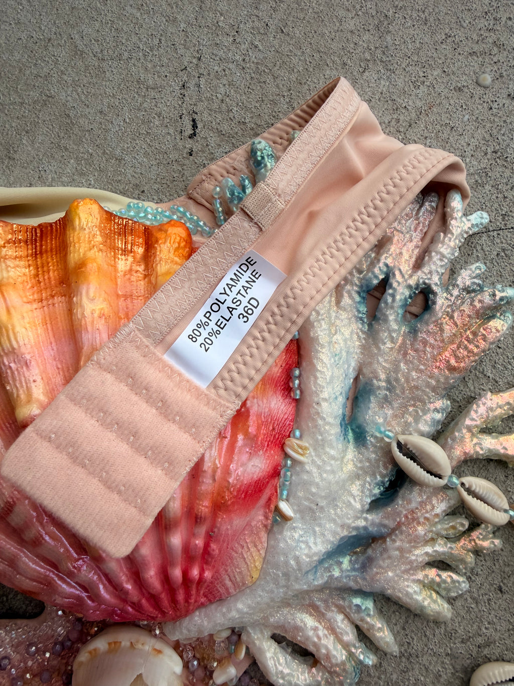 Pre-Made Coral Reef Mermaid Top – 36D | Keep Band or D-Ring Style Option