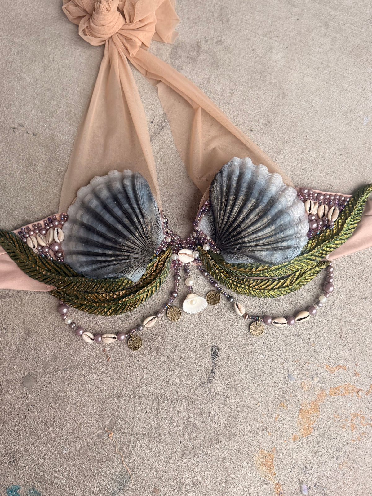 Dark Siren Shell Silicone Mermaid Top – Premade 34A or D-ring A cup