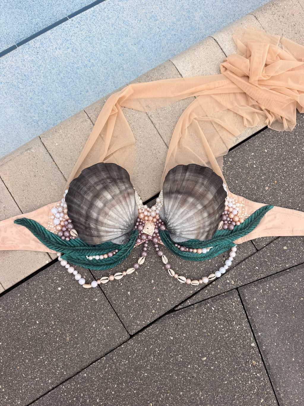 Black Siren Pearl Shell Mermaid Top