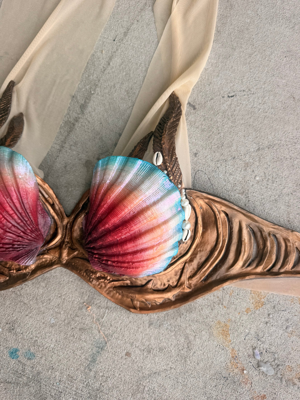 Pre-made D cup Shell Plated Silicone top