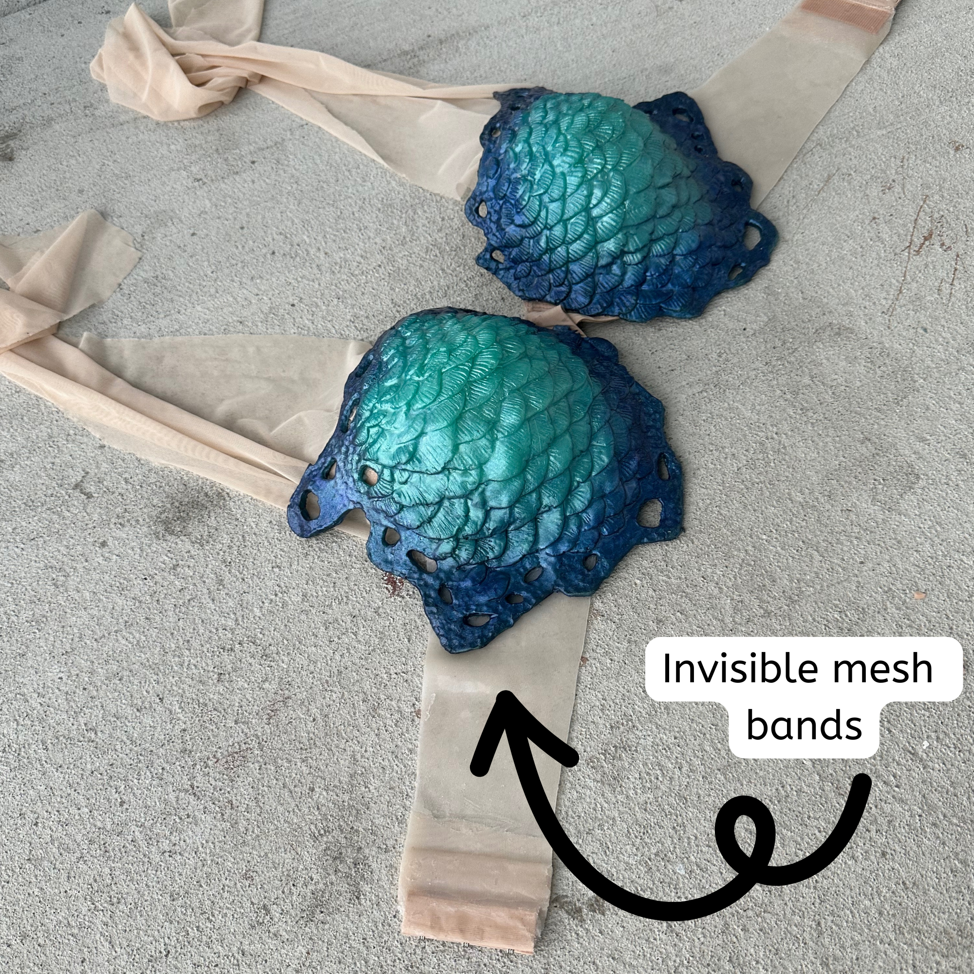 Custom H2O Seas Separated Mermaid Top Original Sizes B, C, D, DD, and DDD cup sizes