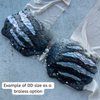 Custom H2O Seas Separated Mermaid Top Original Sizes B, C, D, DD, and DDD cup sizes