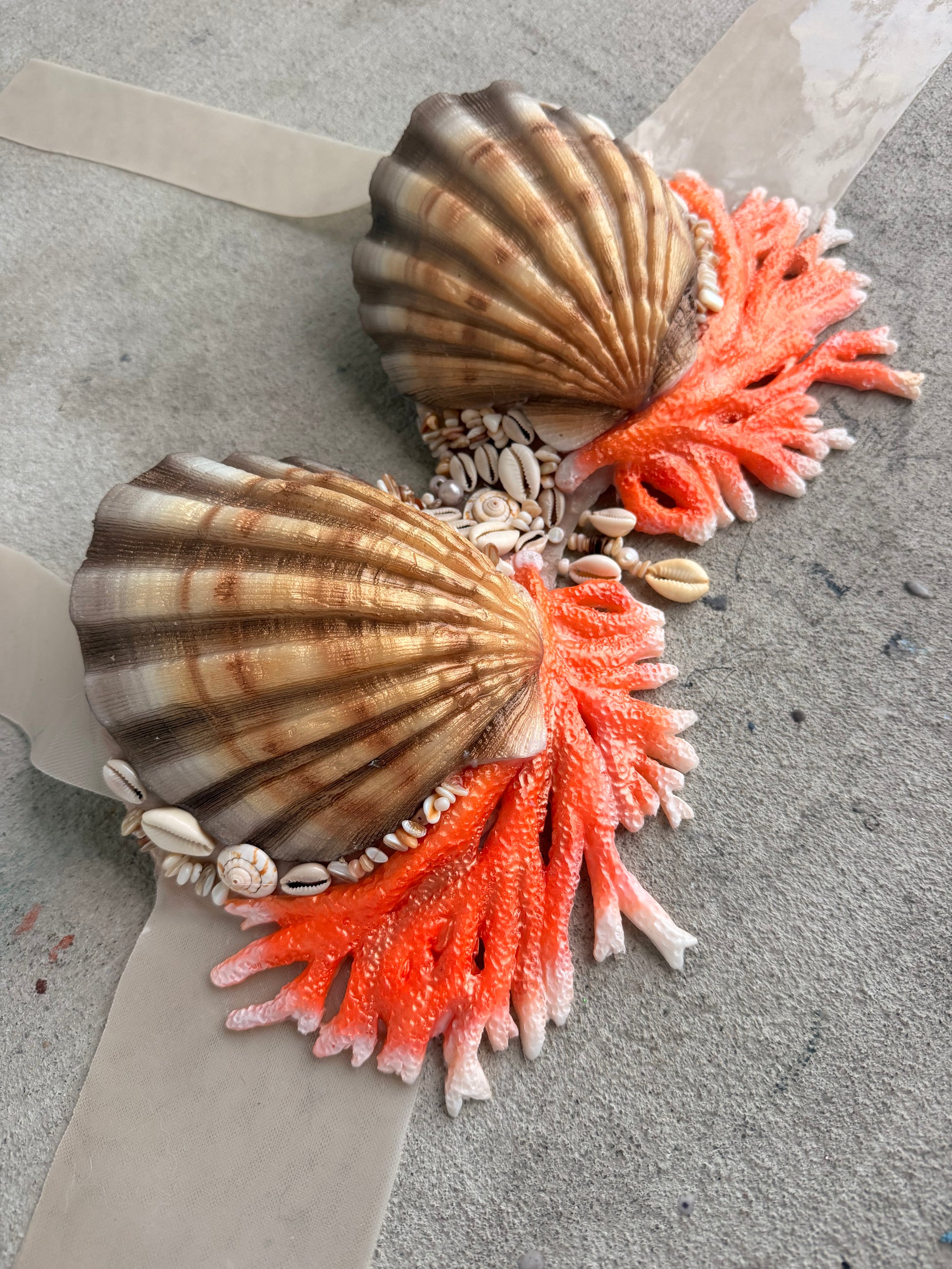 Seashell & Coral Silicone Mermaid Top – C Cup (Premade)