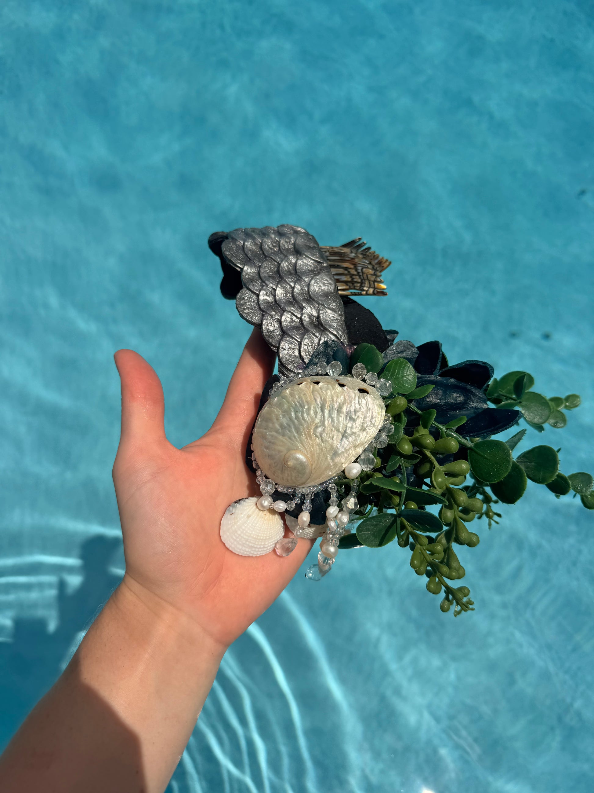 Abalone shell with Silver Scale band Headdress
