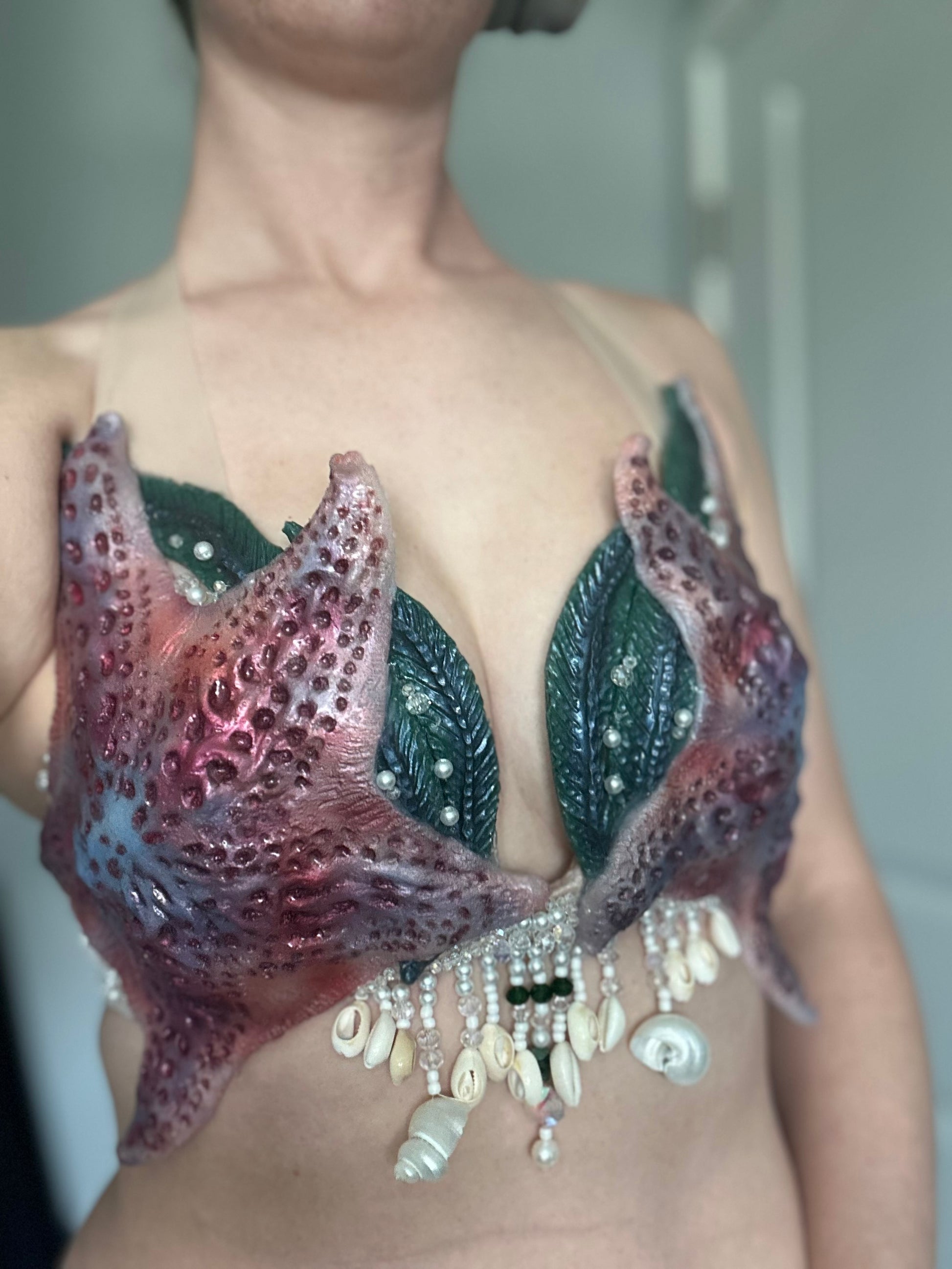 Custom Starfish Mermaid Top – Handcrafted with Dragon Skin Silicone | A–DD Sizes