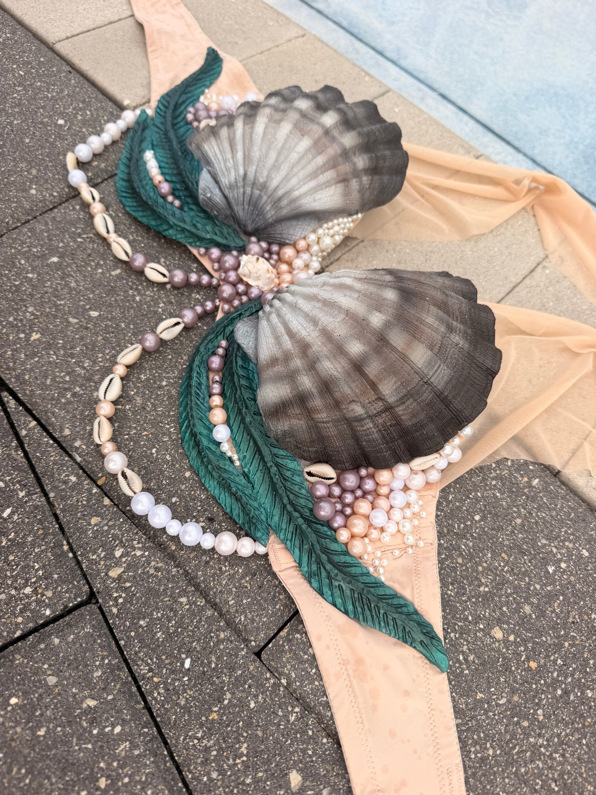 Black Siren Pearl Shell Mermaid Top