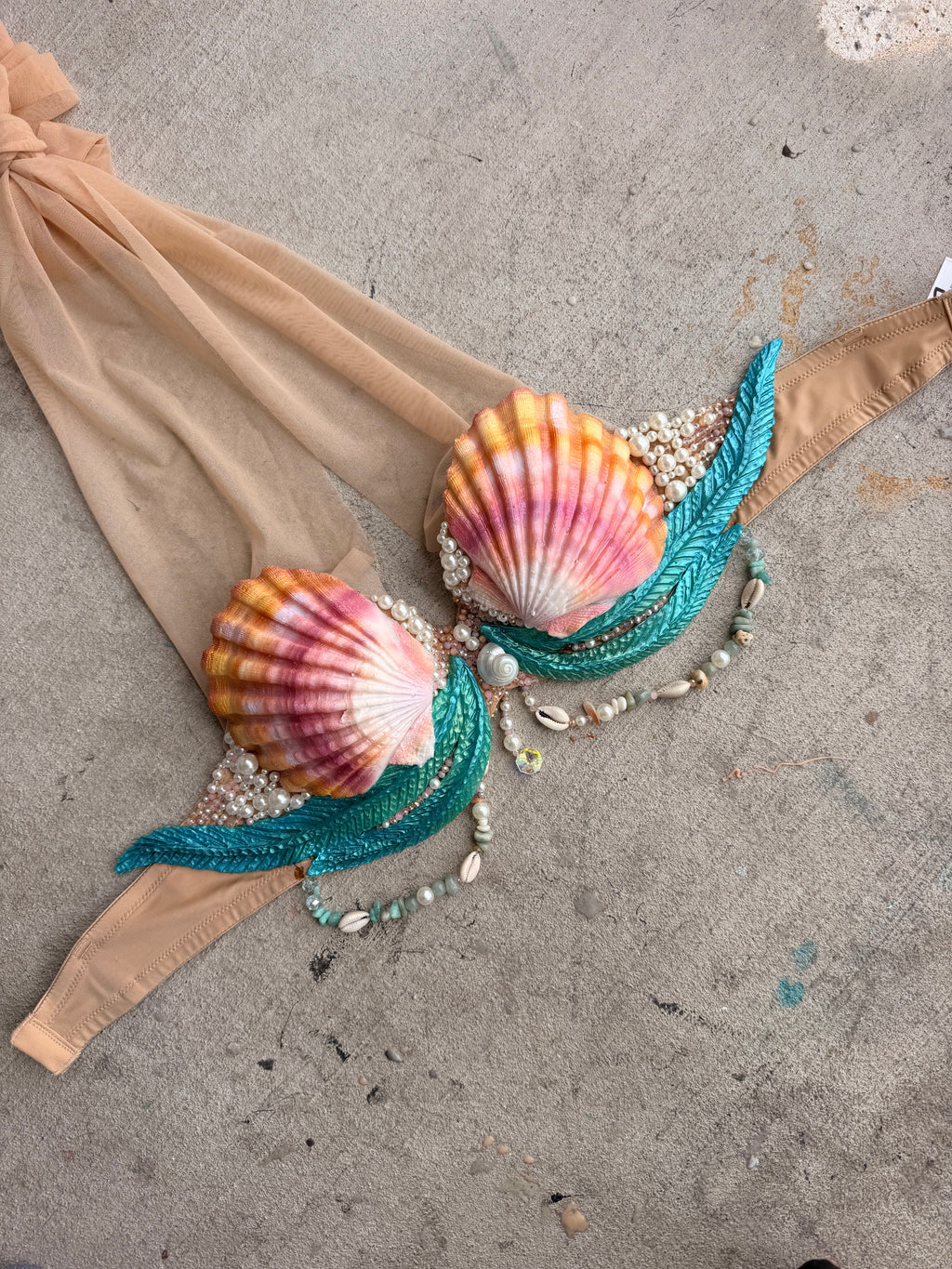 Sunrise Shell Mermaid Top – 34A | Silicone Mermaid Swim Top
